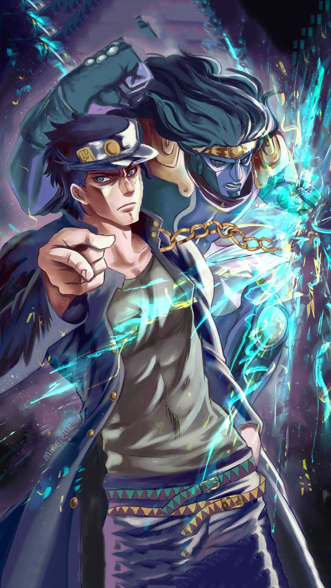 Jotaro Kujo, Anime wallpaper, Stand power, Jojo's Bizarre Adventure, 1080x1920 Full HD Phone