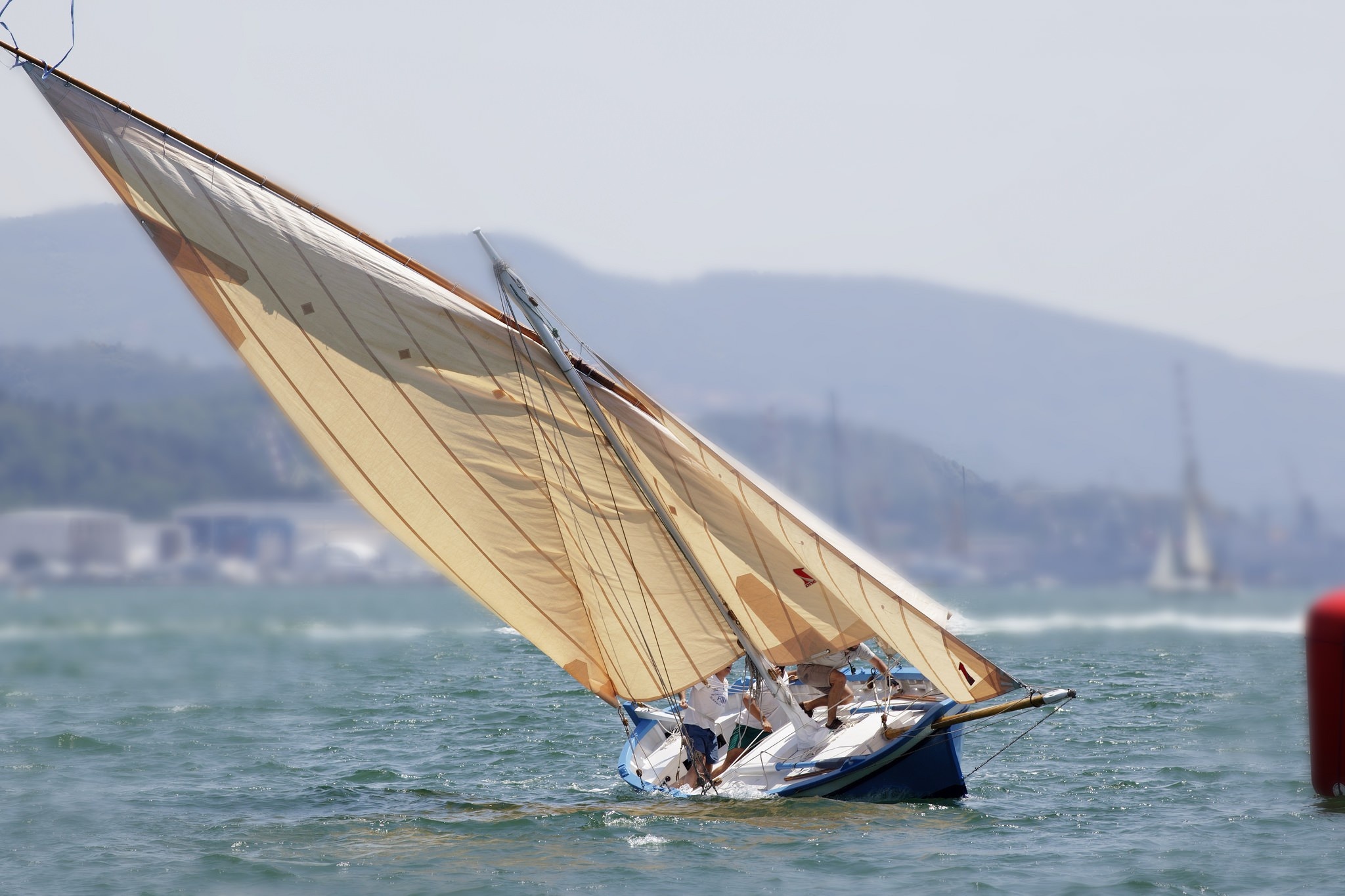 Sailing ship sea vehicle, Brigantine mast skiff, Sail watercraft rowing, Tall ship windsports, 2050x1370 HD Desktop