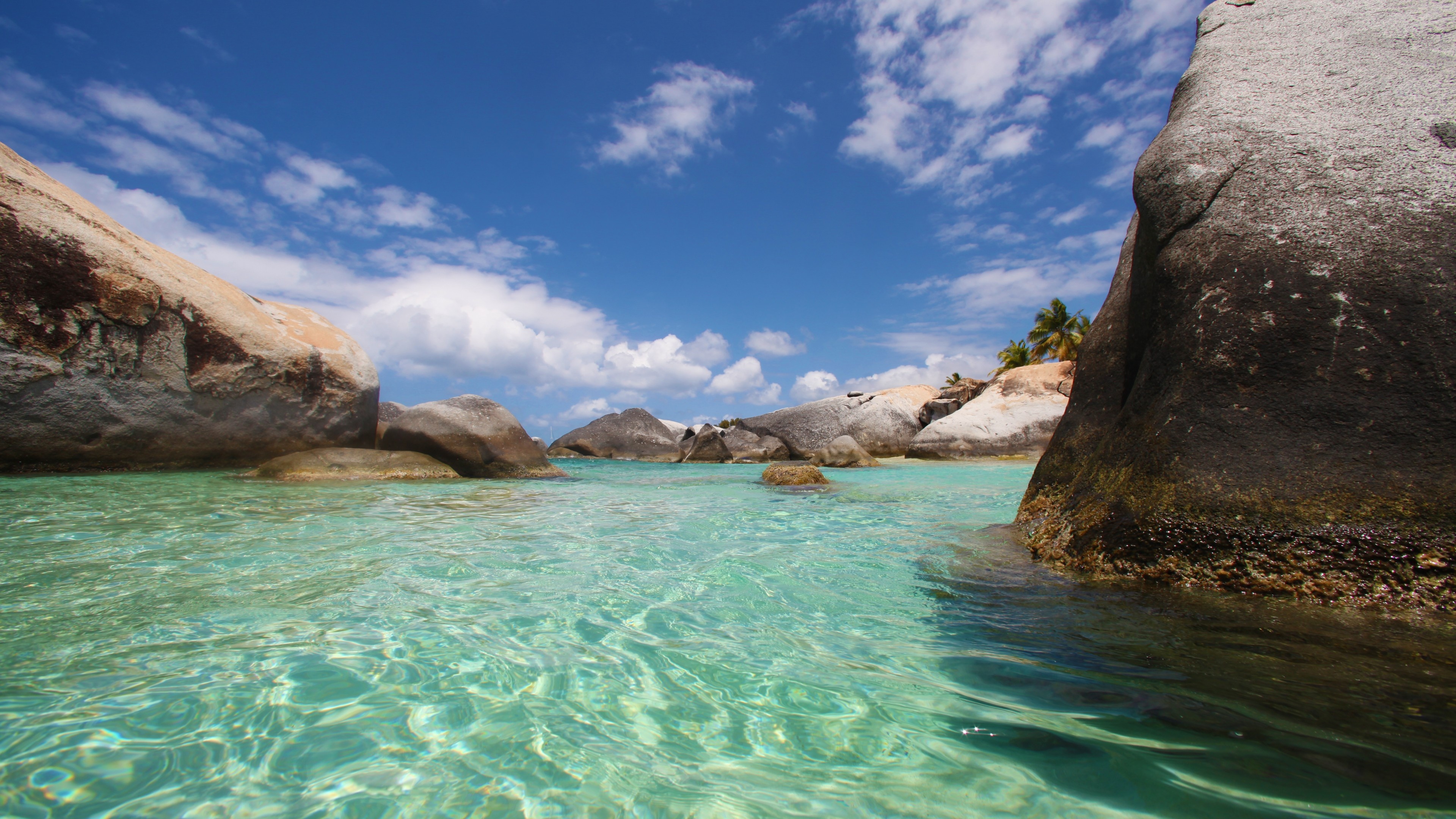 Caribbean Islands, The Baths scenery, 4K beach wallpaper, British Virgin Islands, 3840x2160 4K Desktop