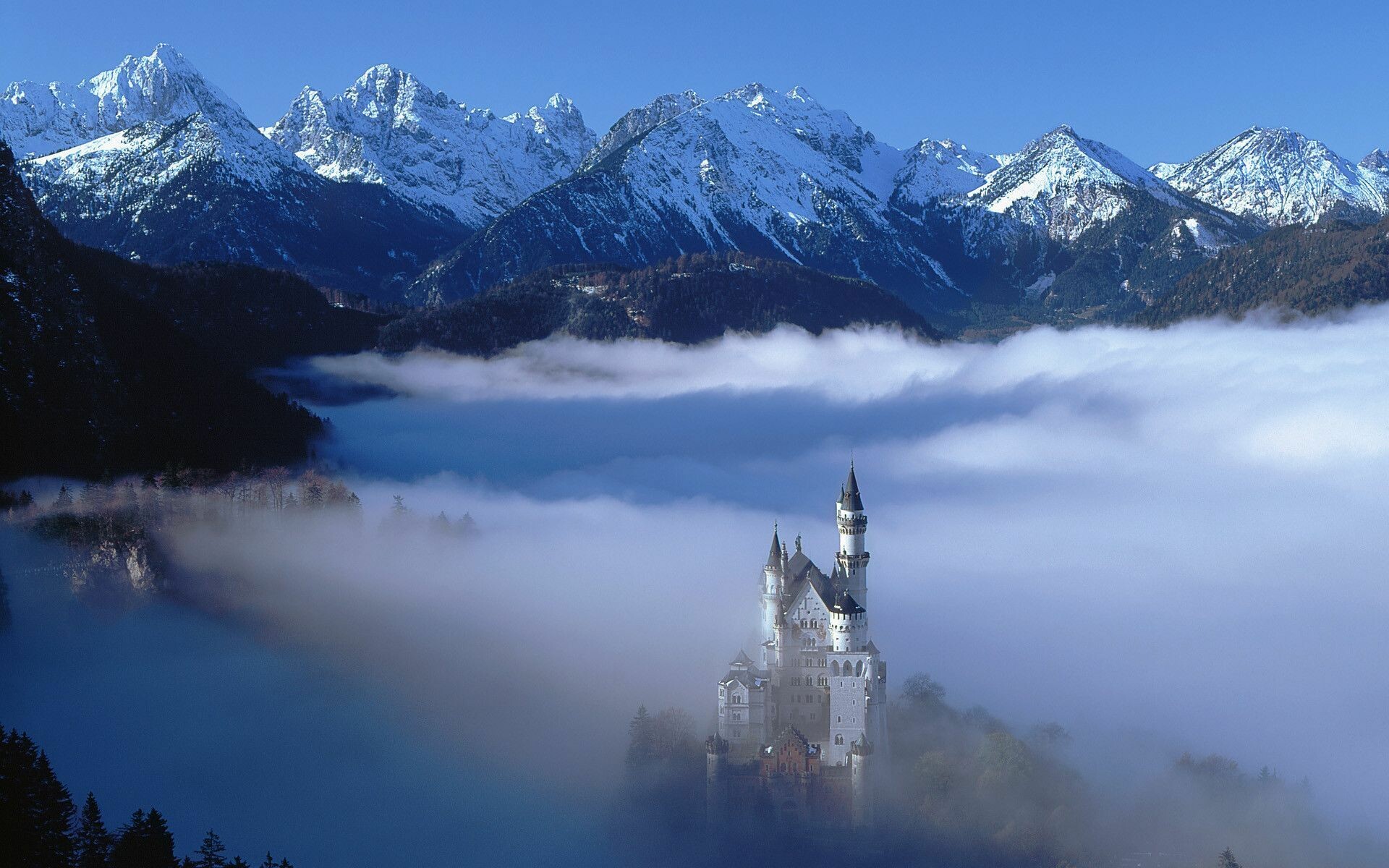 Bavarian Alps, Neuschwanstein Castle Wallpaper, 1920x1200 HD Desktop