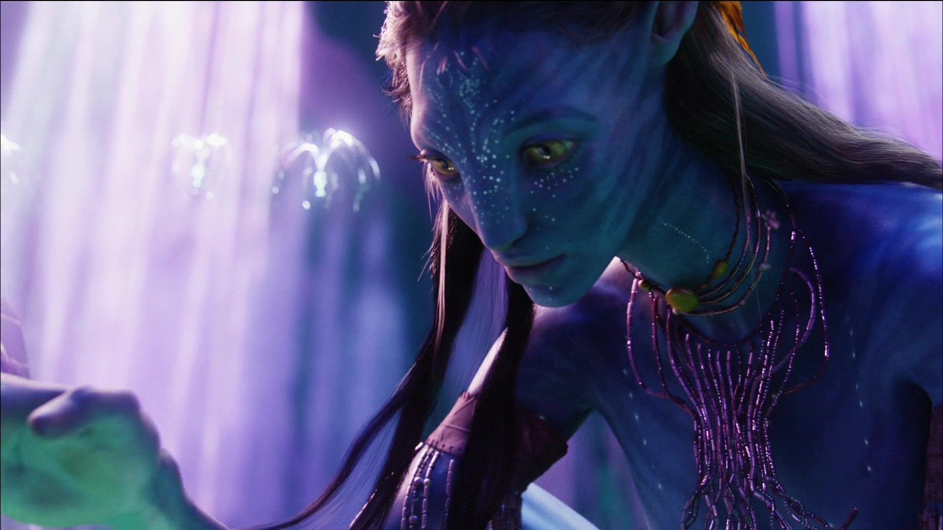 Avatar 2009, Neytiri Navi, Blue-skinned beauty, Stunning wallpaper, 1920x1080 Full HD Desktop