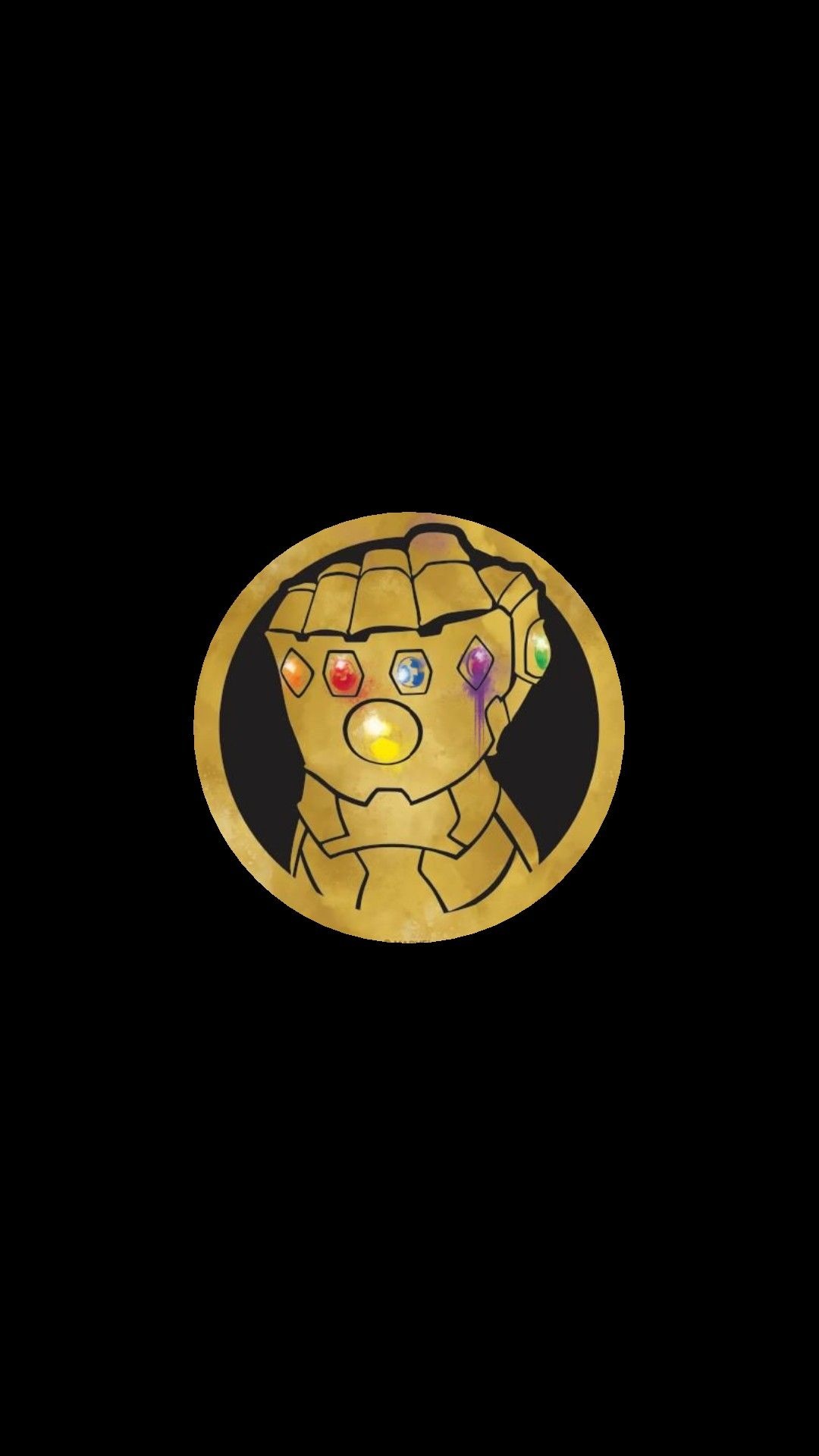 Infinity Gauntlet, Black background, Minimalist wallpaper, 1080x1920 Full HD Phone