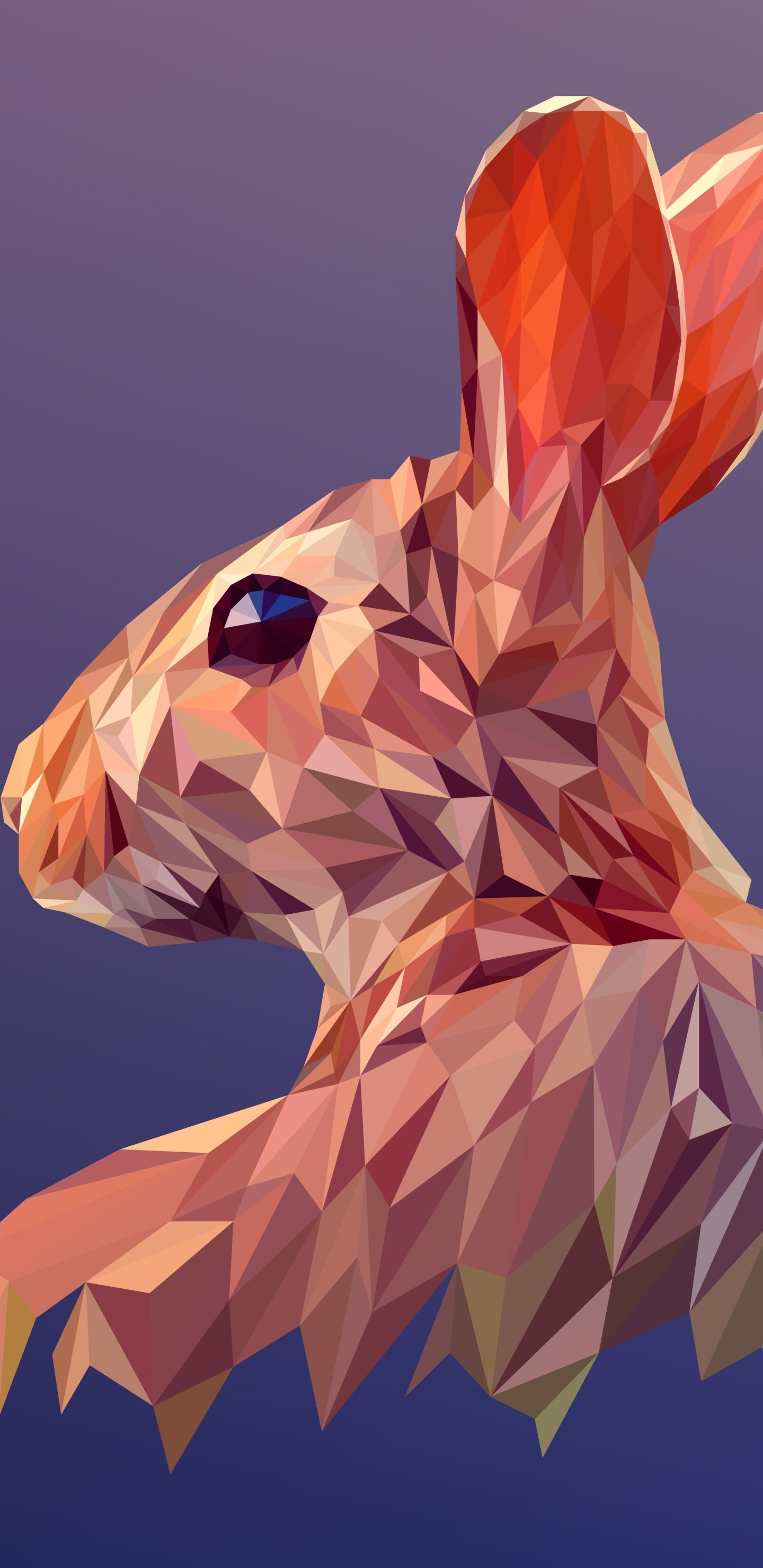 Rabbit, Facets Wallpaper, 1440x2960 HD Phone