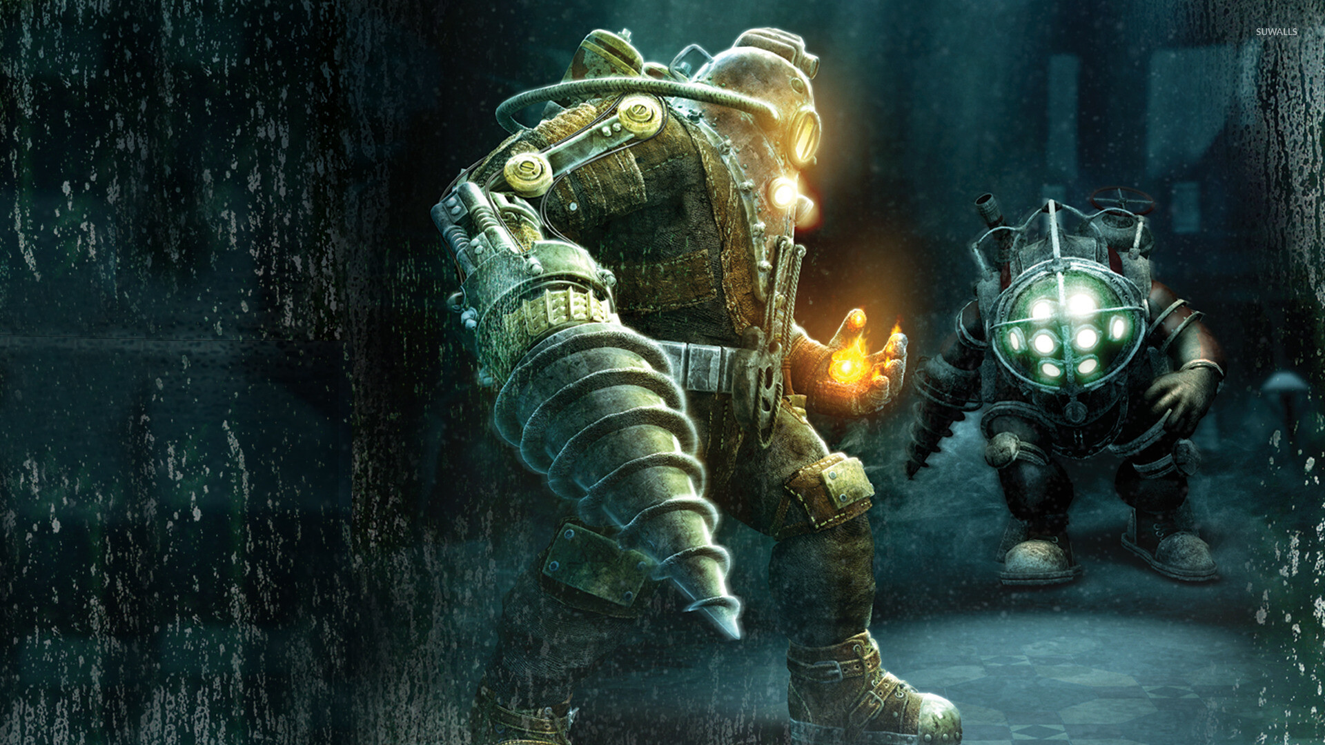 Delta and Big Daddy, BioShock Wallpaper, 1920x1080 Full HD Desktop