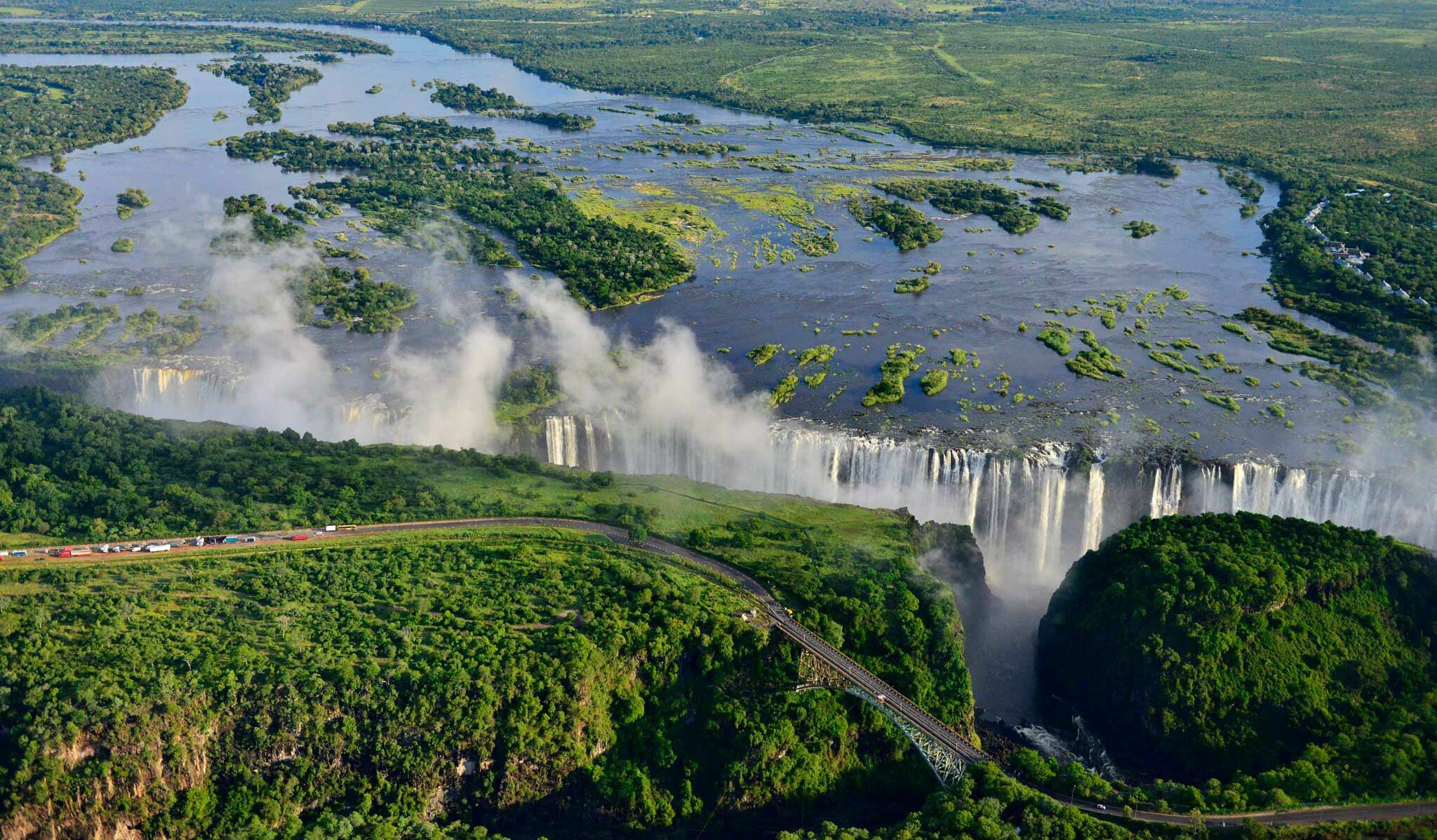 Aerial View, Victoria Falls Wallpaper, 2050x1200 HD Desktop