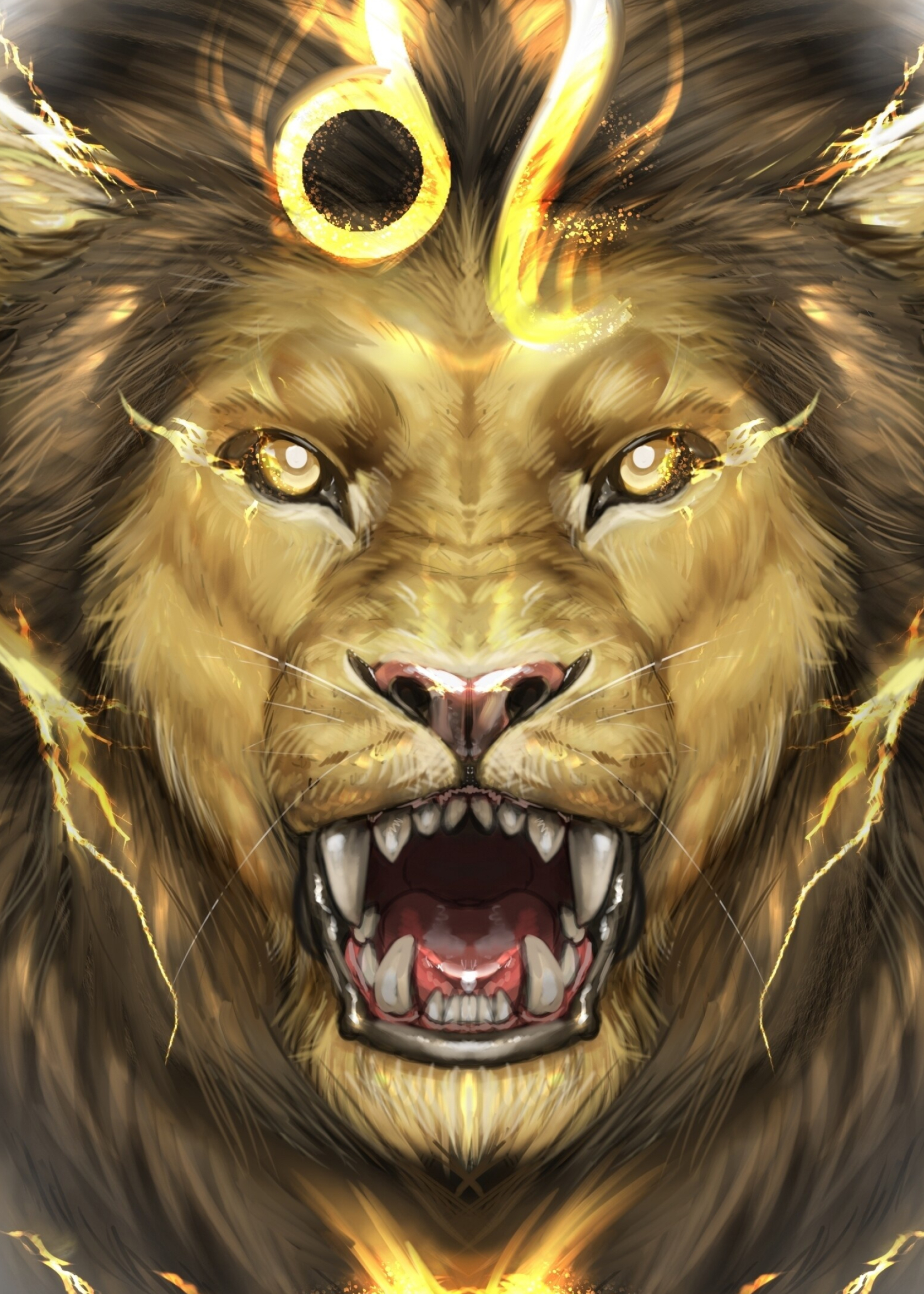 Leo zodiac sign, Artstation, 1900x2660 HD Phone