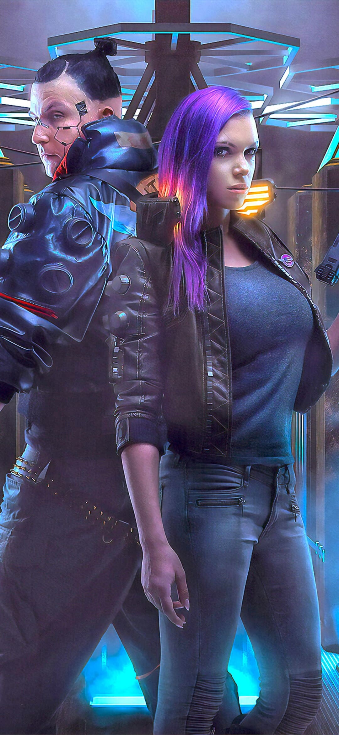 Jackie and V, Cyberpunk 2077 Wallpaper, 1080x2340 HD Phone