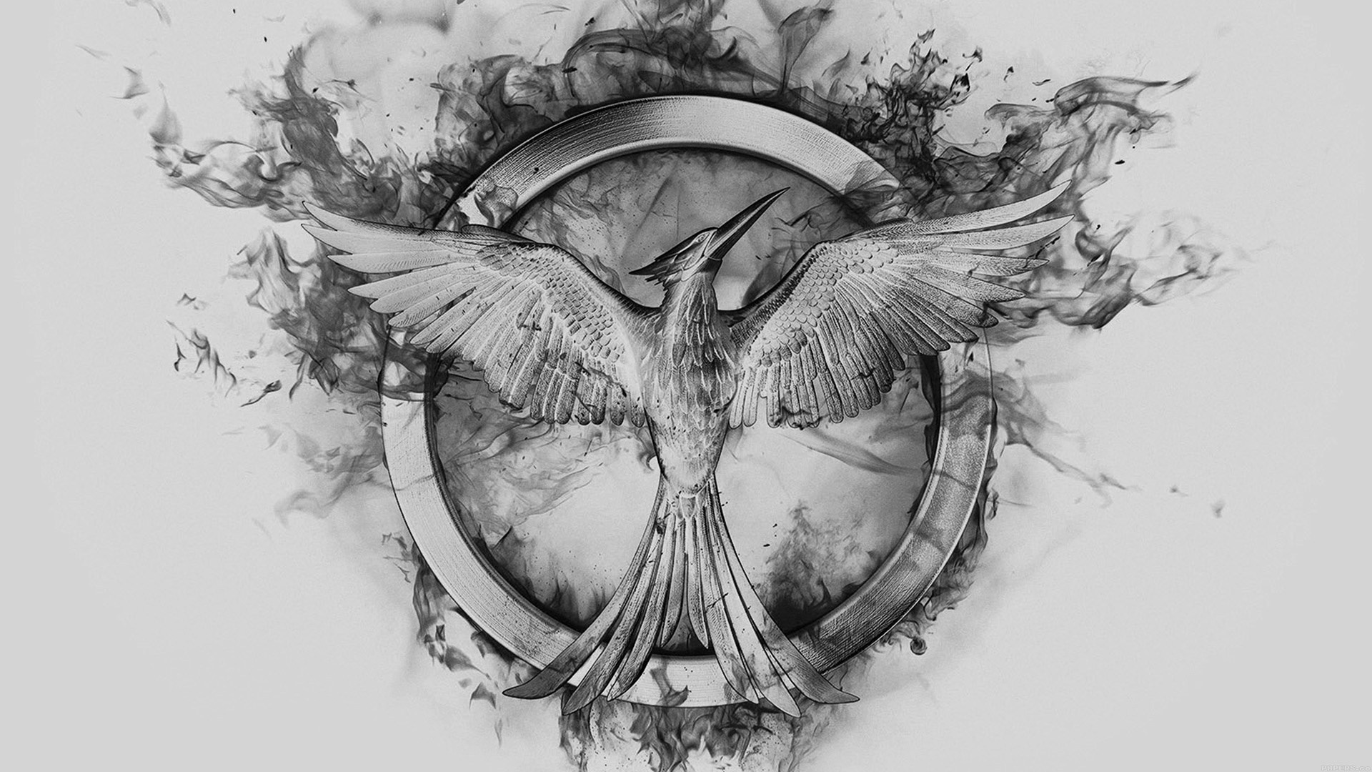 The Hunger Games, Hunger Games Mockingjay, Black logo art, Wallpaper, 1920x1080 Full HD Desktop