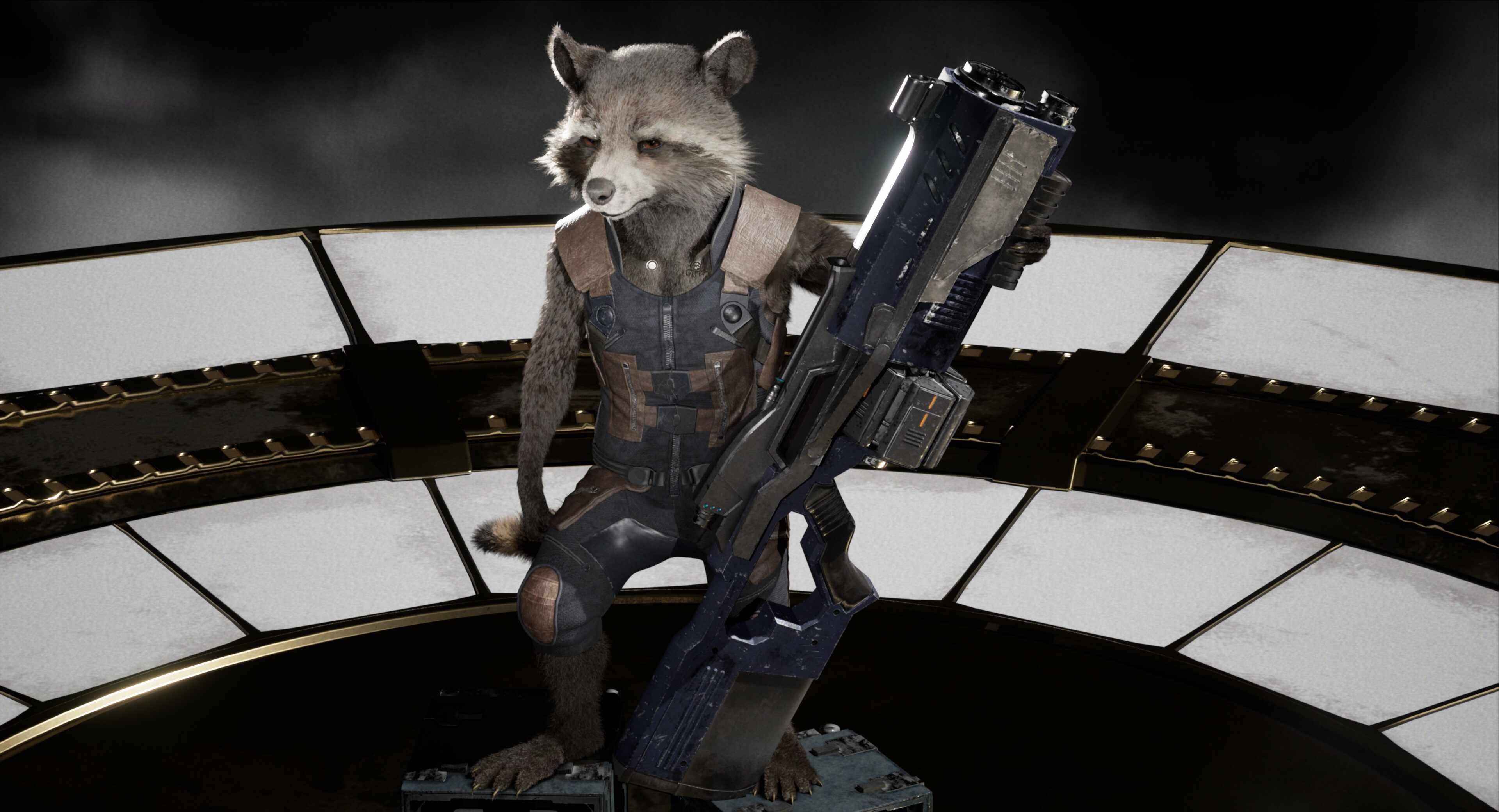 Rocket Raccoon, Fan art, Zbrushcentral, 3840x2080 HD Desktop