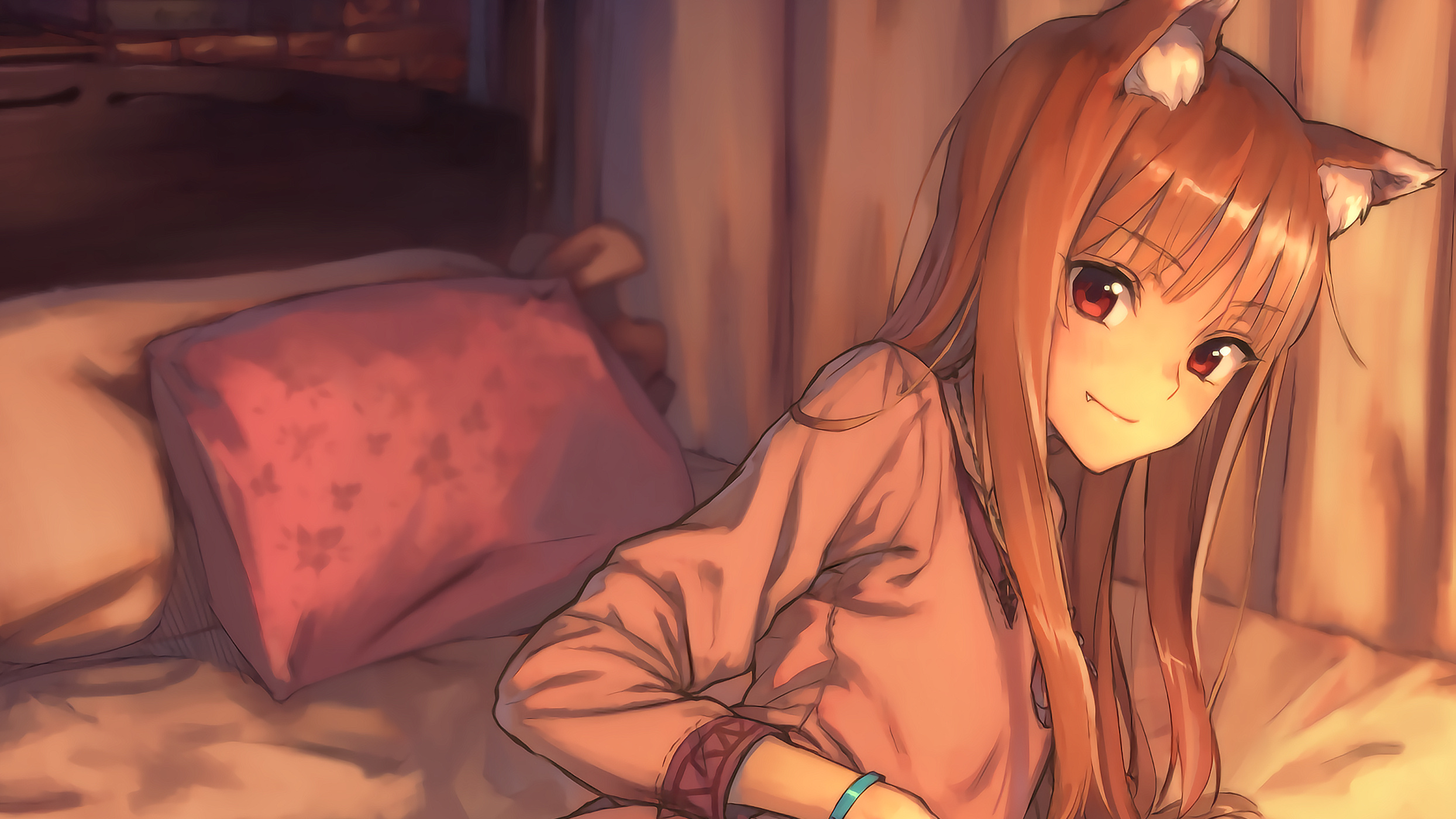 Spice and Wolf, Holo and Lawrence, Anime characters, HD wallpapers, 2490x1400 HD Desktop