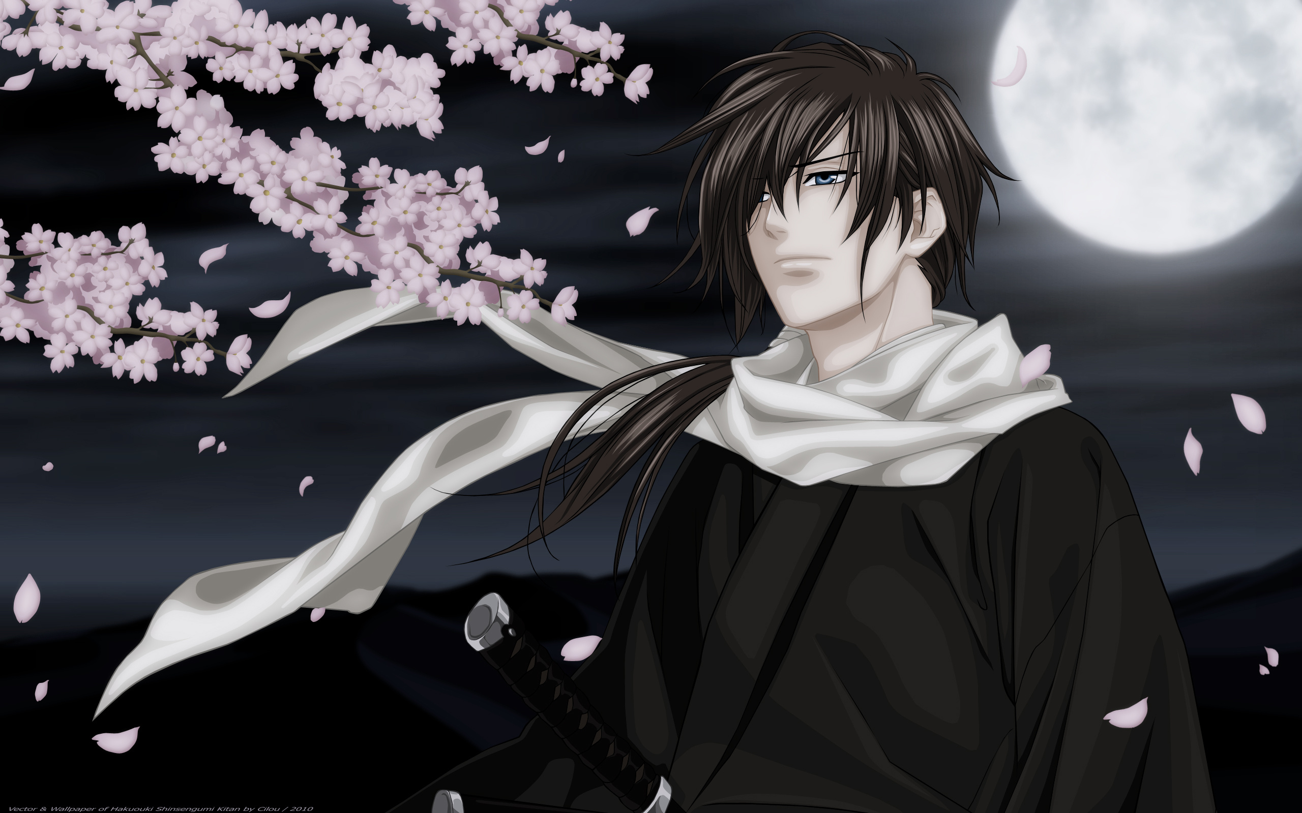 Hakuouki anime, Saitou Hajime, Wallpaper 119000, Shinsengumi warriors, 2560x1600 HD Desktop