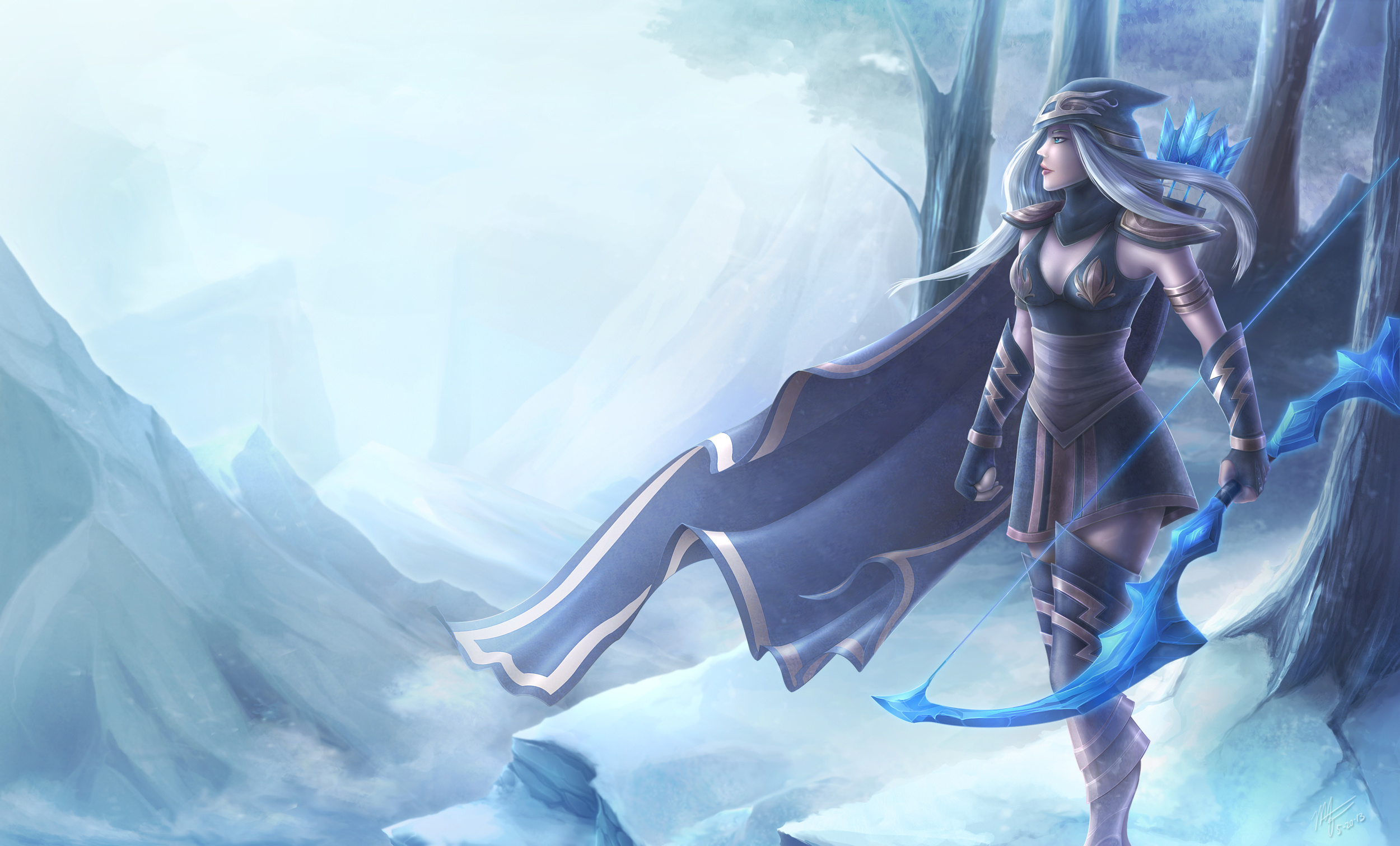 Ashe, League of Legends, Stunning artwork, Action-packed battles, 2500x1520 HD Desktop