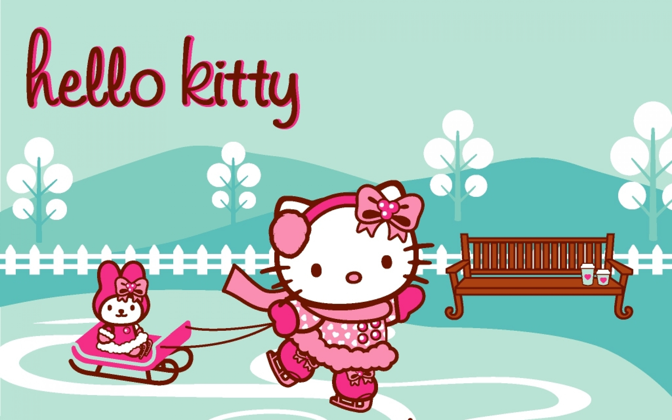 Ice Skating, Hello Kitty Wallpaper, 2560x1600 HD Desktop