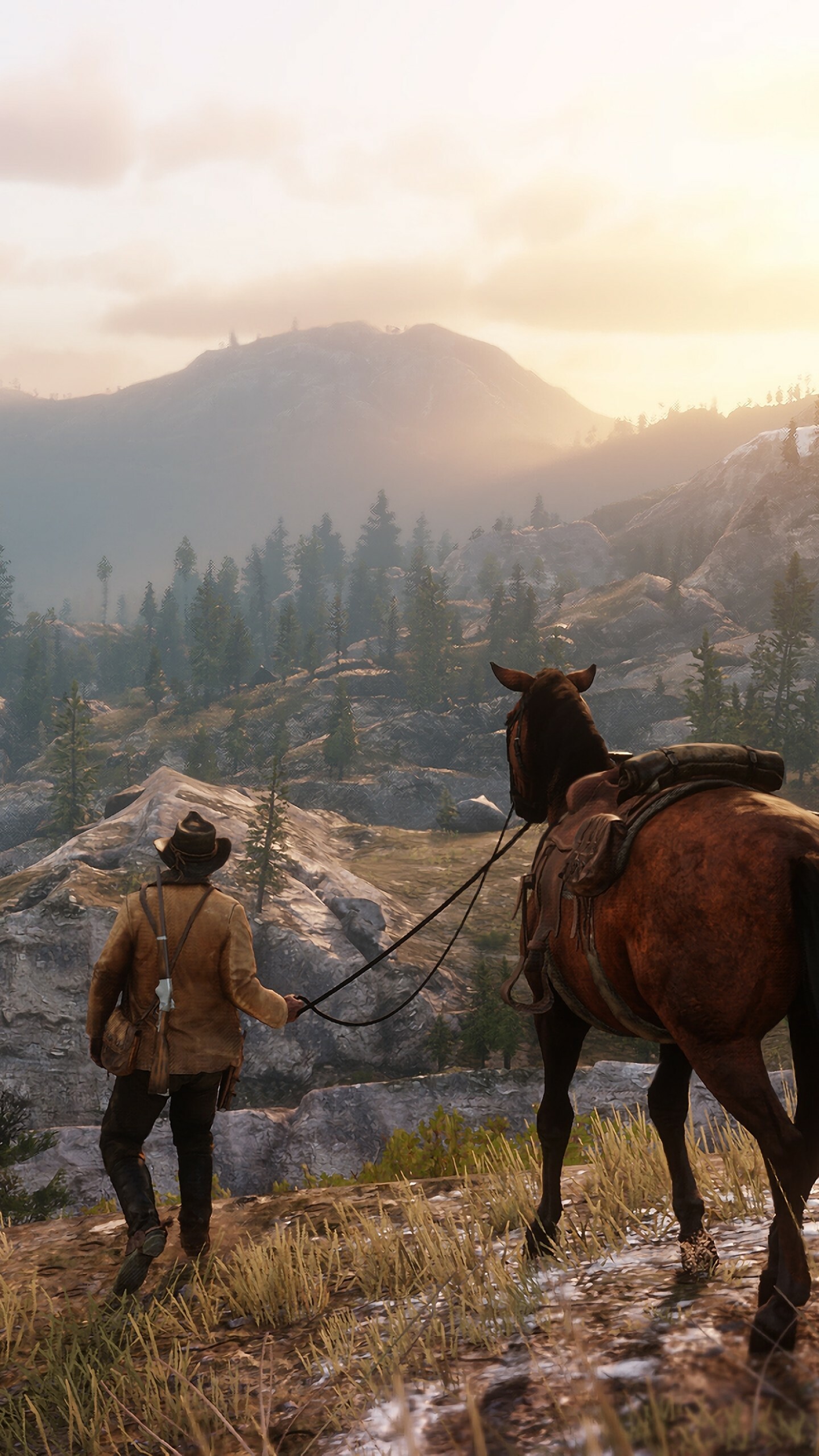 Red Dead Redemption 2, Stunning 4K games screenshot, Gaming artistry, 1440x2560 HD Phone