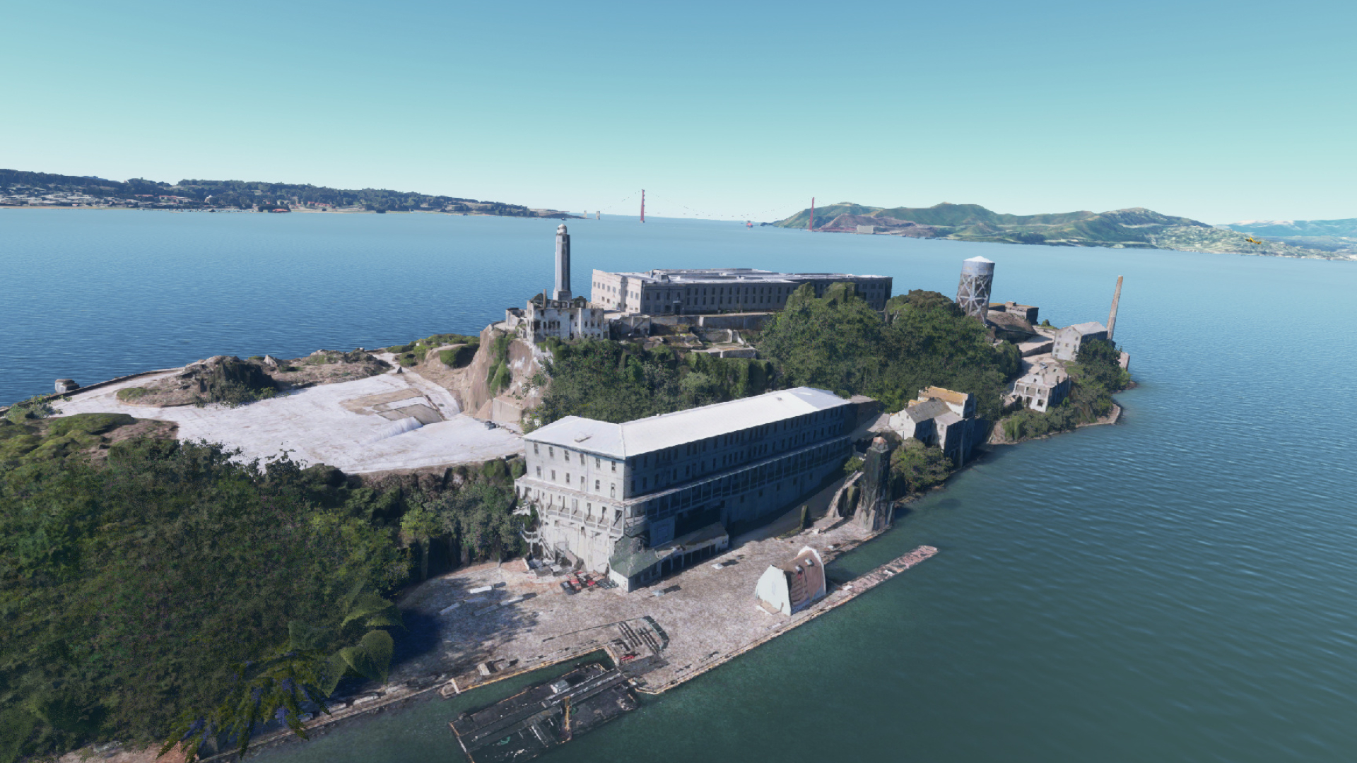 Alcatraz Island, San Francisco, California, Microsoft Flight Simulator, 1920x1080 Full HD Desktop