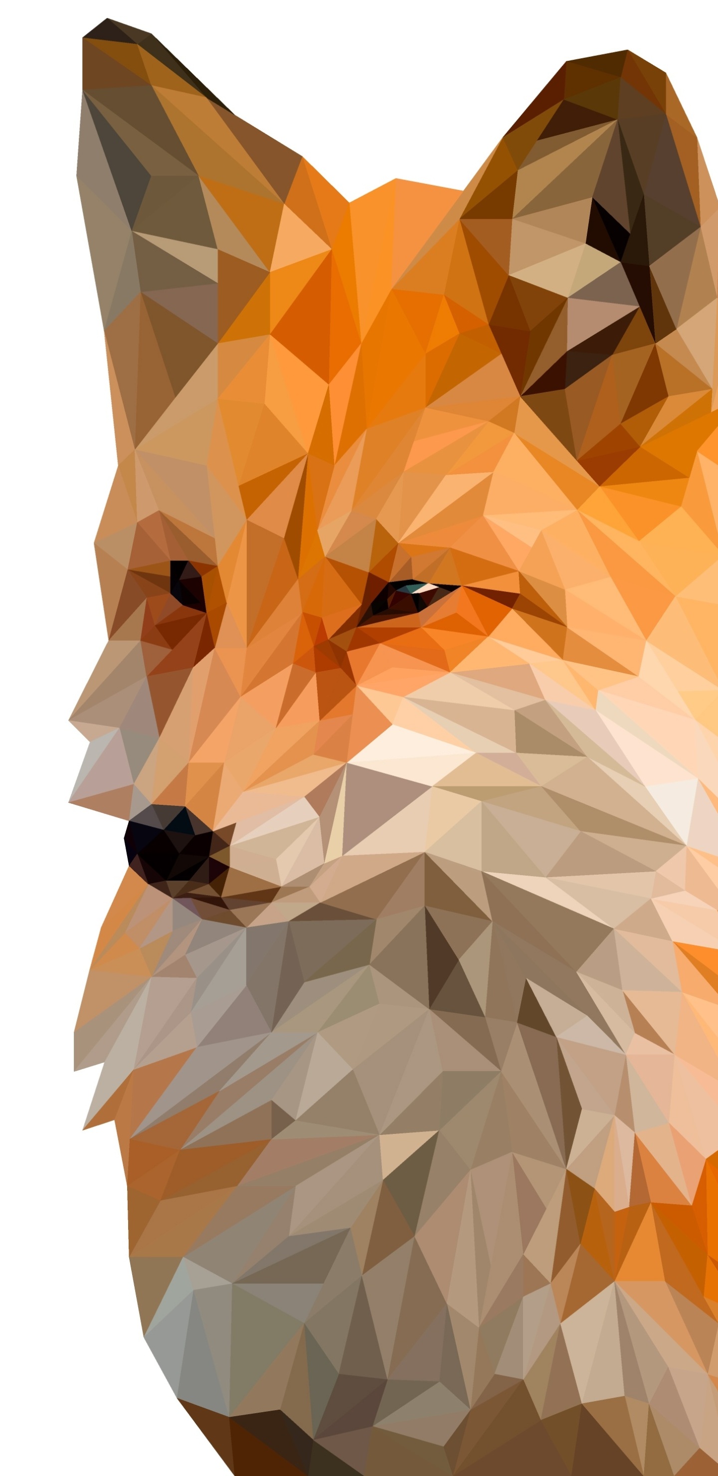 Fox, Facets Wallpaper, 1440x2960 HD Phone