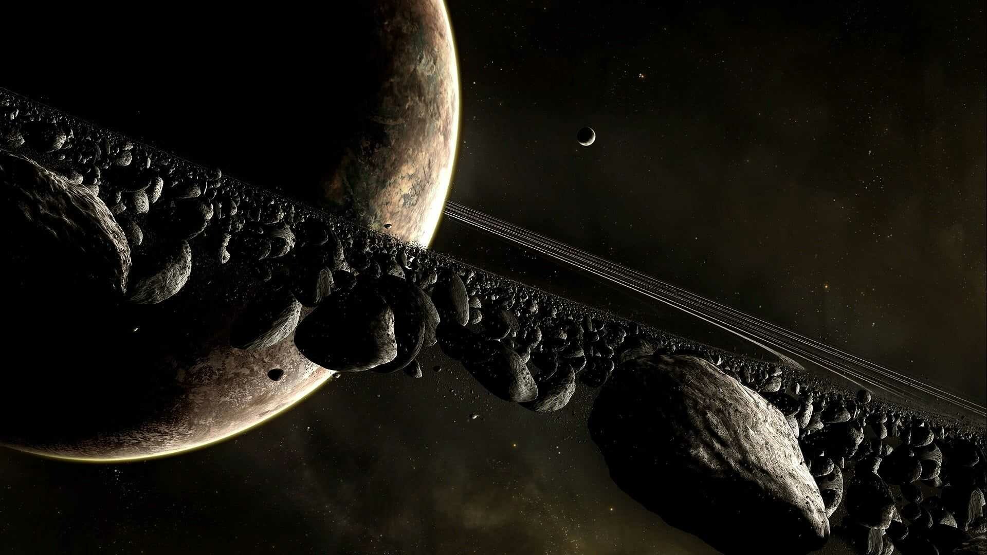 Asteroid belt, Meteors Wallpaper, 1920x1080 Full HD Desktop