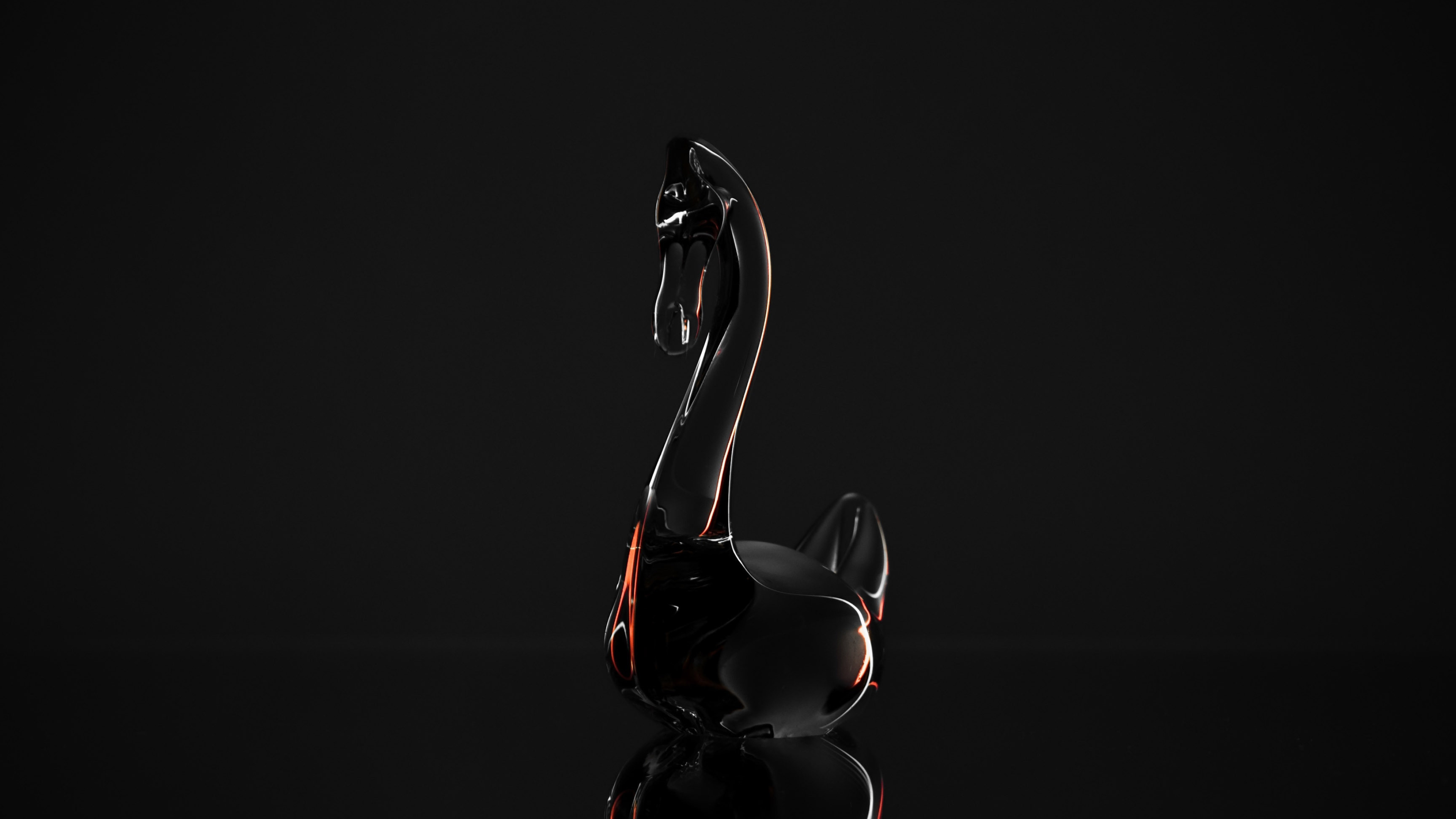 Glass swan, Captivating photography, Delicate art, Crystal clear, 3840x2160 4K Desktop