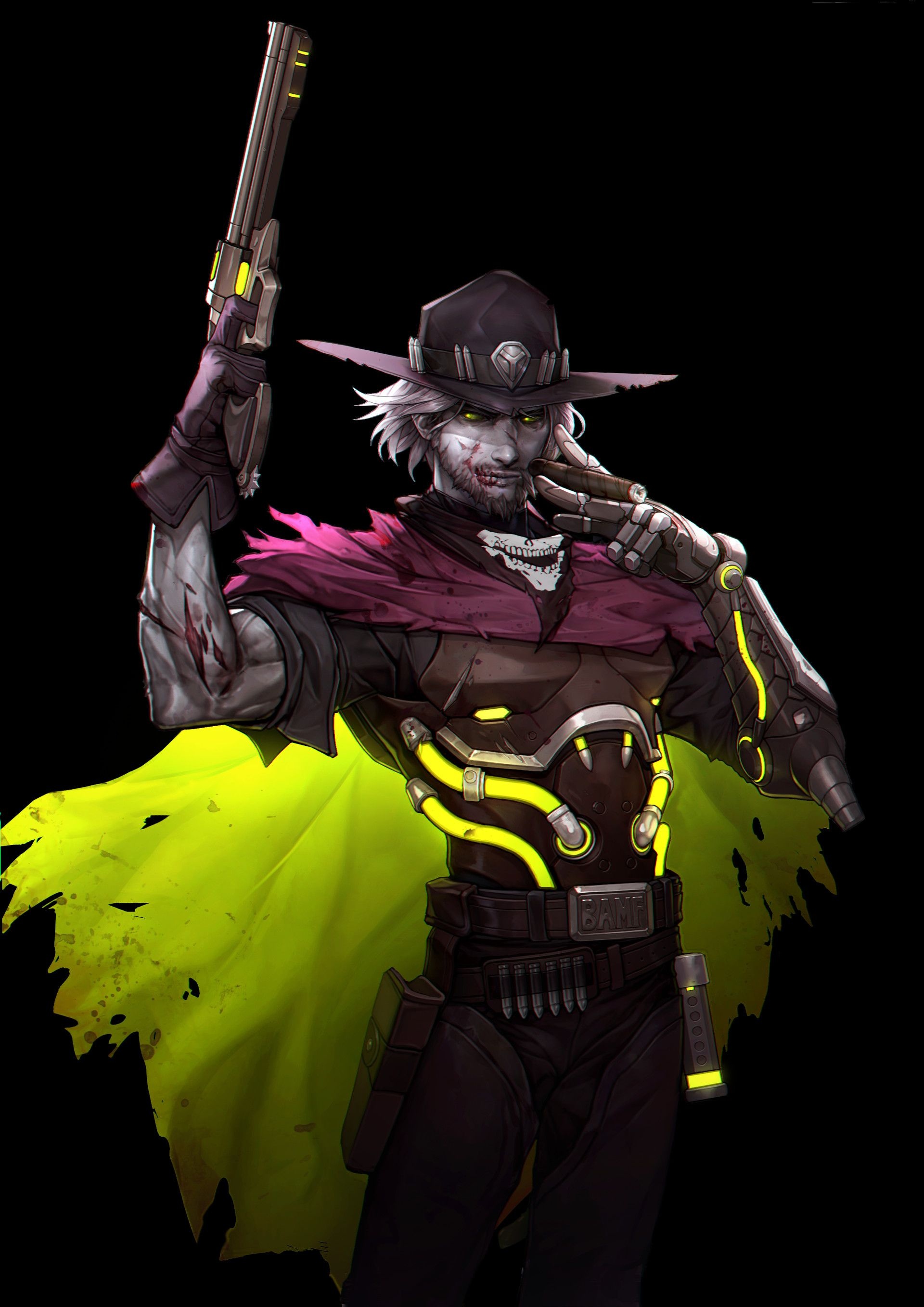 ArtStation, Undead McCree, Youngjin Jeon, Character art, 1920x2720 HD Phone