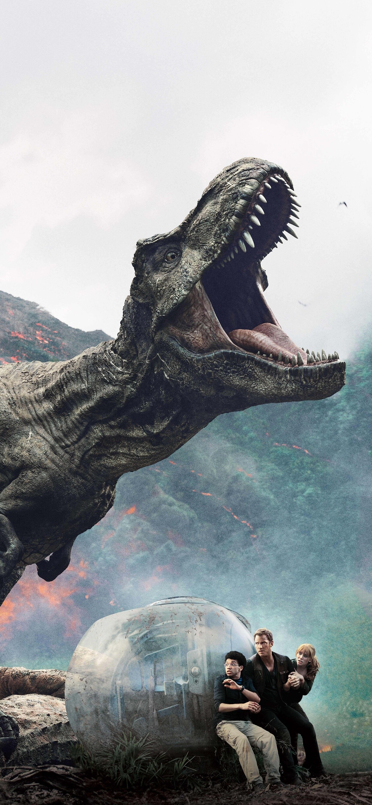 Jurassic World Fallen Kingdom, Intense poster, 12k resolution, Thrilling movie, 1250x2690 HD Phone