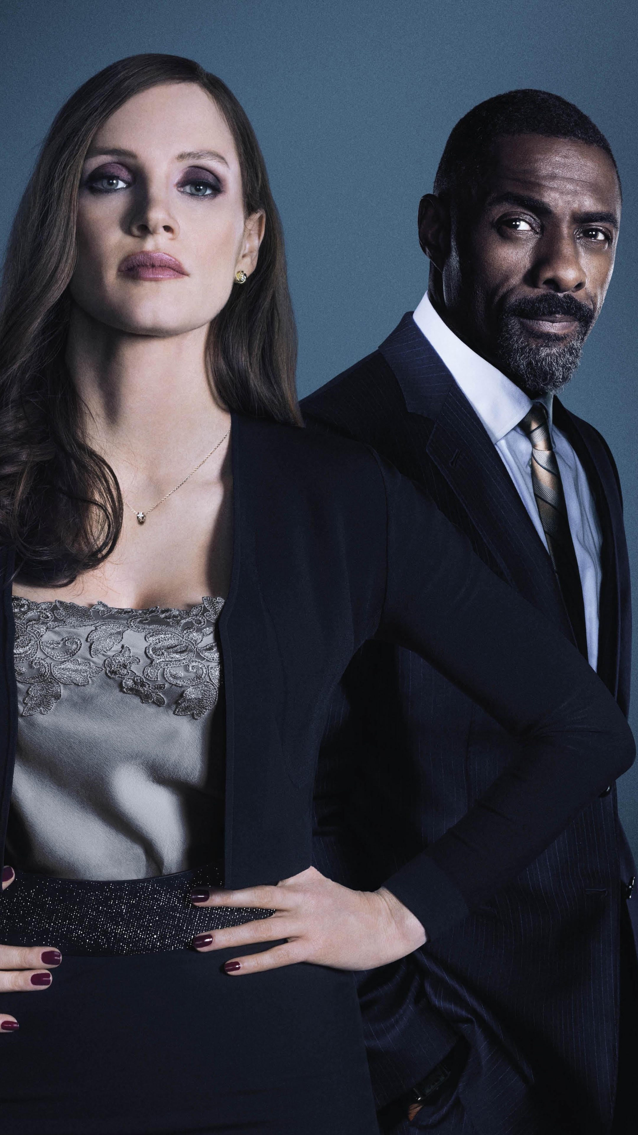 Idris Elba, Movies, Molly's Game, Jessica Chastain, 2160x3840 4K Phone