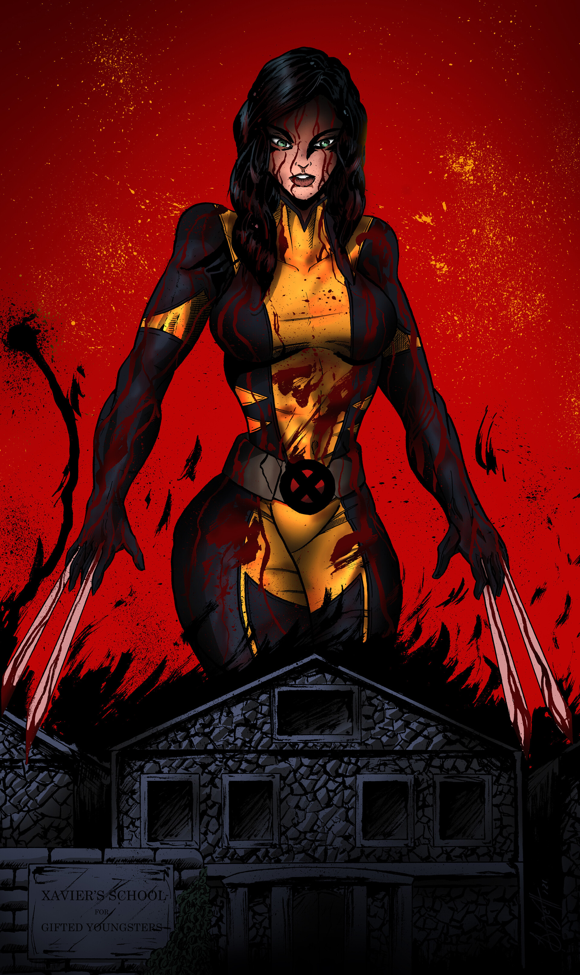 Laura (X-Men), Laura Kinney as Carrie, Artwork, 1920x3230 HD Phone