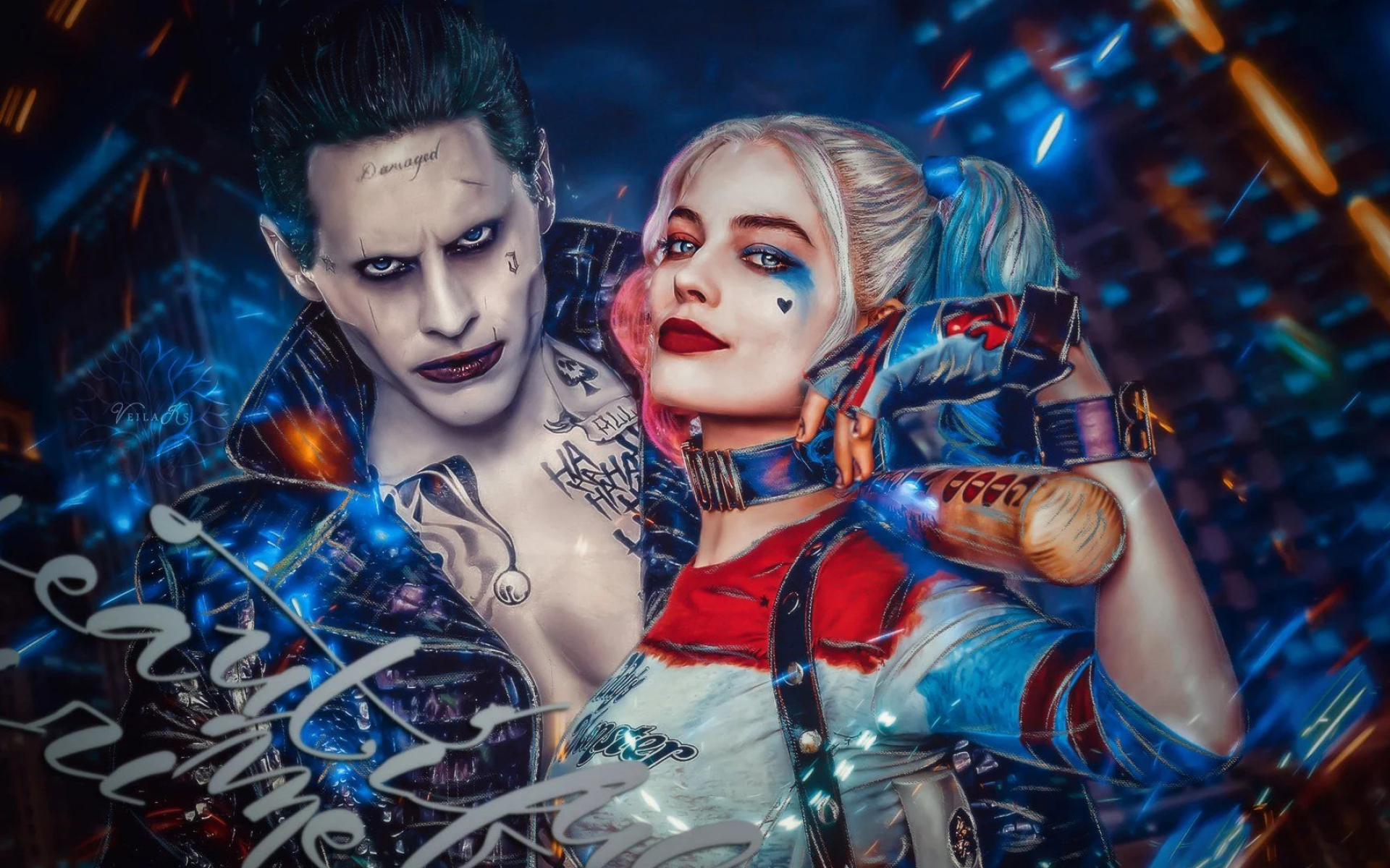 Harley Quinn and Joker, Movies, Love Joker, Suicide Squad wallpapers, 1920x1200 HD Desktop