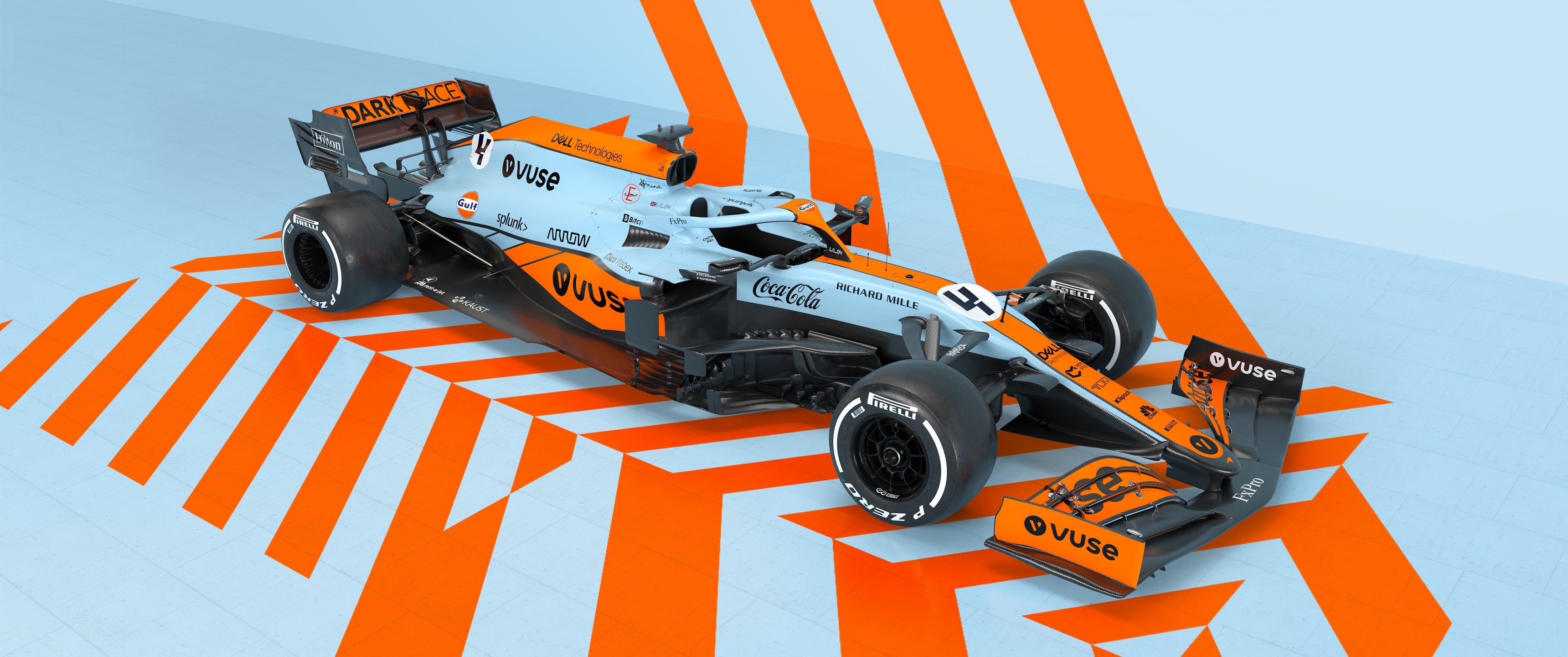 McLaren MCL35M, Formula 1 Wallpaper, 3440x1440 Dual Screen Desktop