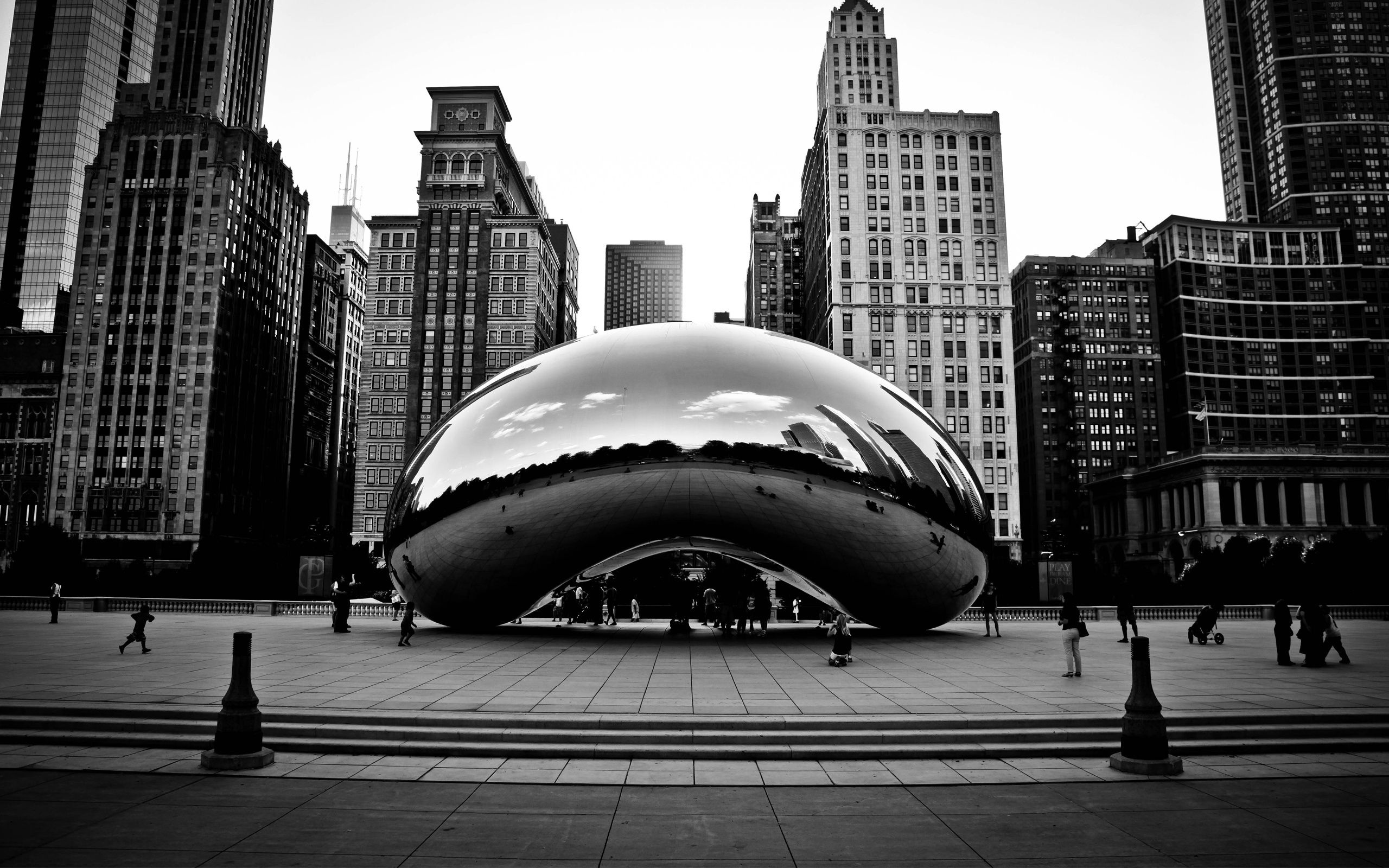 Monochrome, Chicago Wallpaper, 2560x1600 HD Desktop