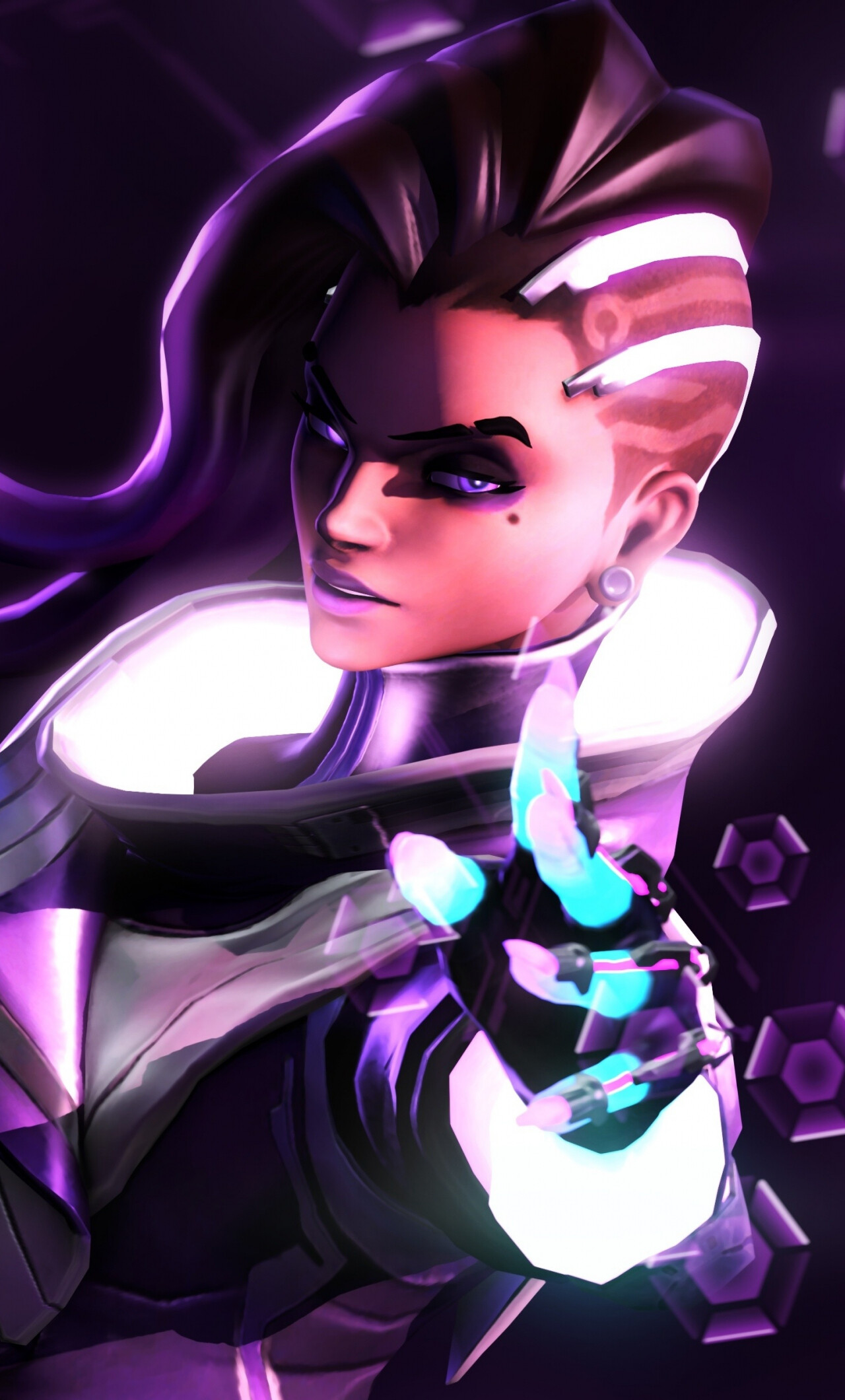 Skin Sombra Violet Eyes Overwatch, iPhone 6 Plus, 1280x2120 HD Phone