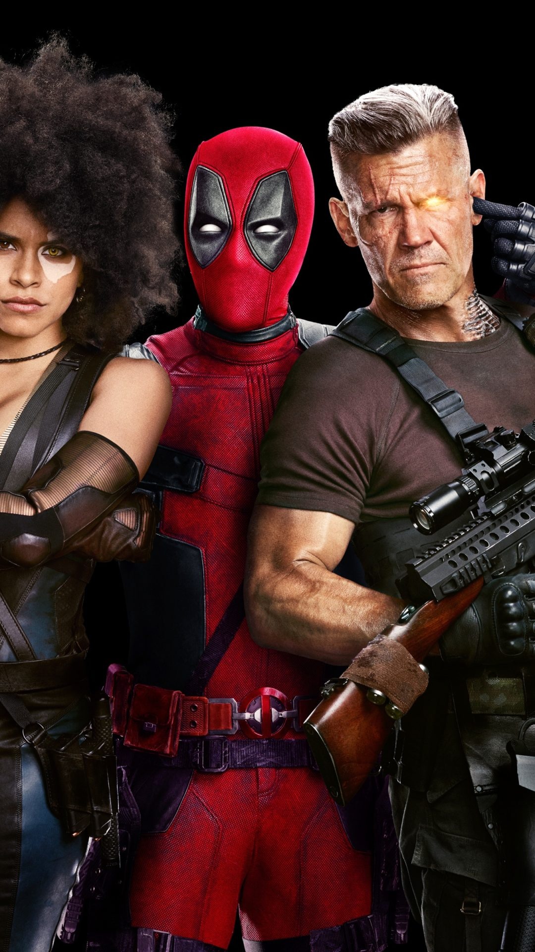 Deadpool 2 2018 movie, Domino (Deadpool) character, Cable, 4K UHD wallpaper, 1080x1920 Full HD Phone