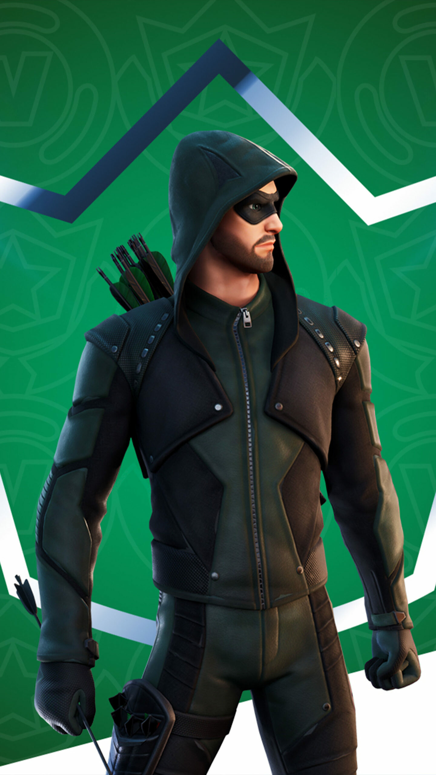 Green Arrow comics, Green Arrow Fortnite, 4K Ultra HD mobile wallpaper, 1440x2560 HD Phone