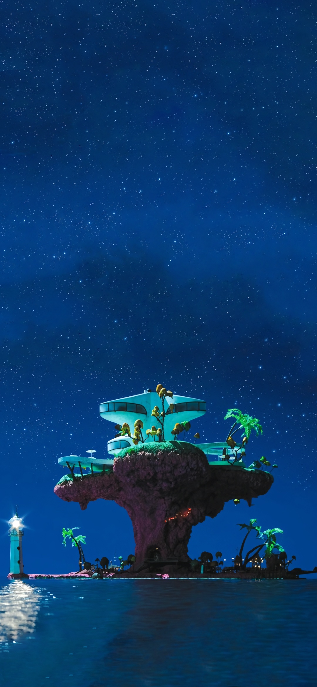 Gorillaz, Phone-optimized wallpaper, Nighttime aesthetic, High-resolution design, 1080x2340 HD Phone