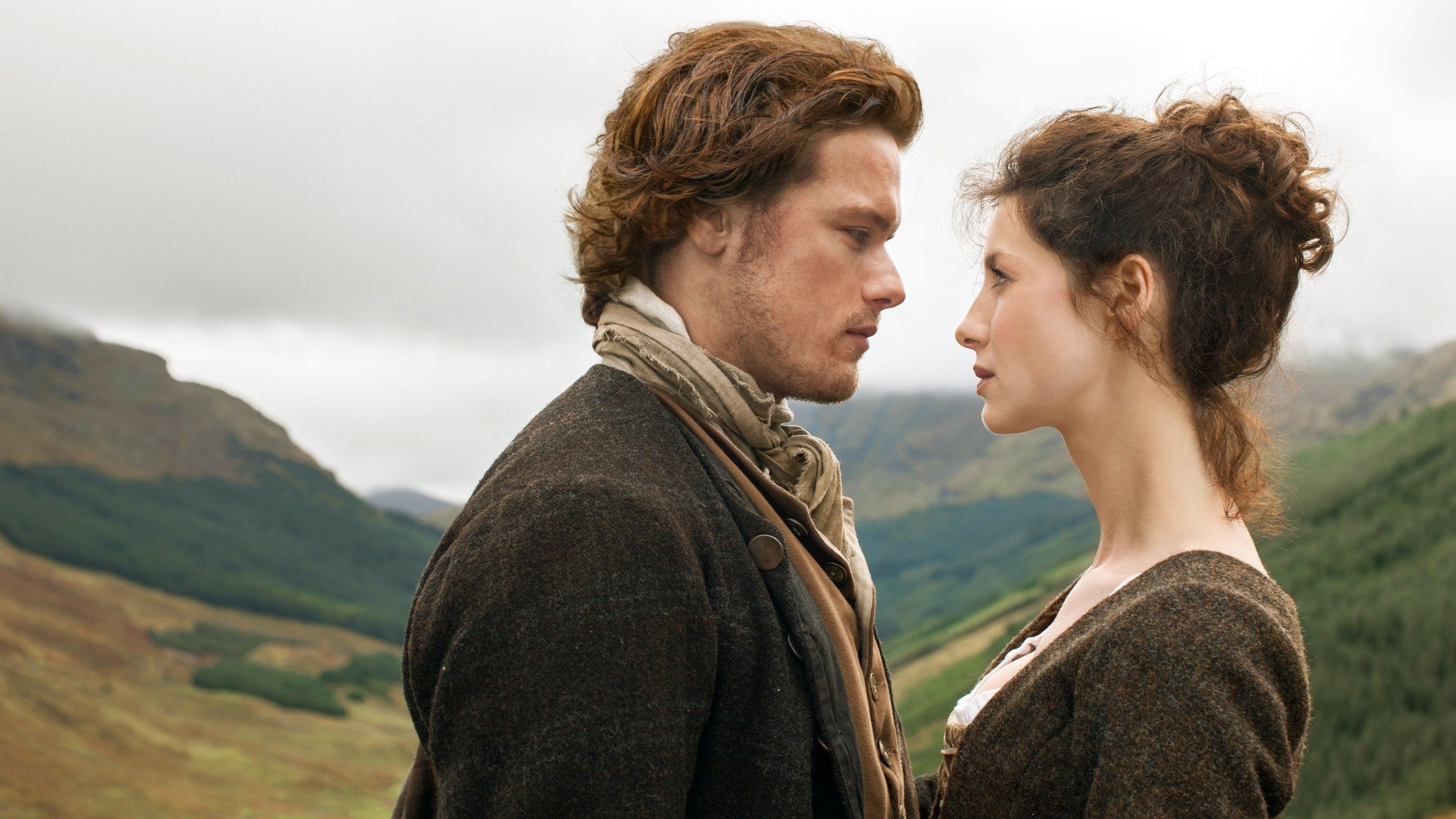 Caitriona Balfe, Sam Heughan, Outlander TV, HD Wallpapers, 3840x2160 4K Desktop