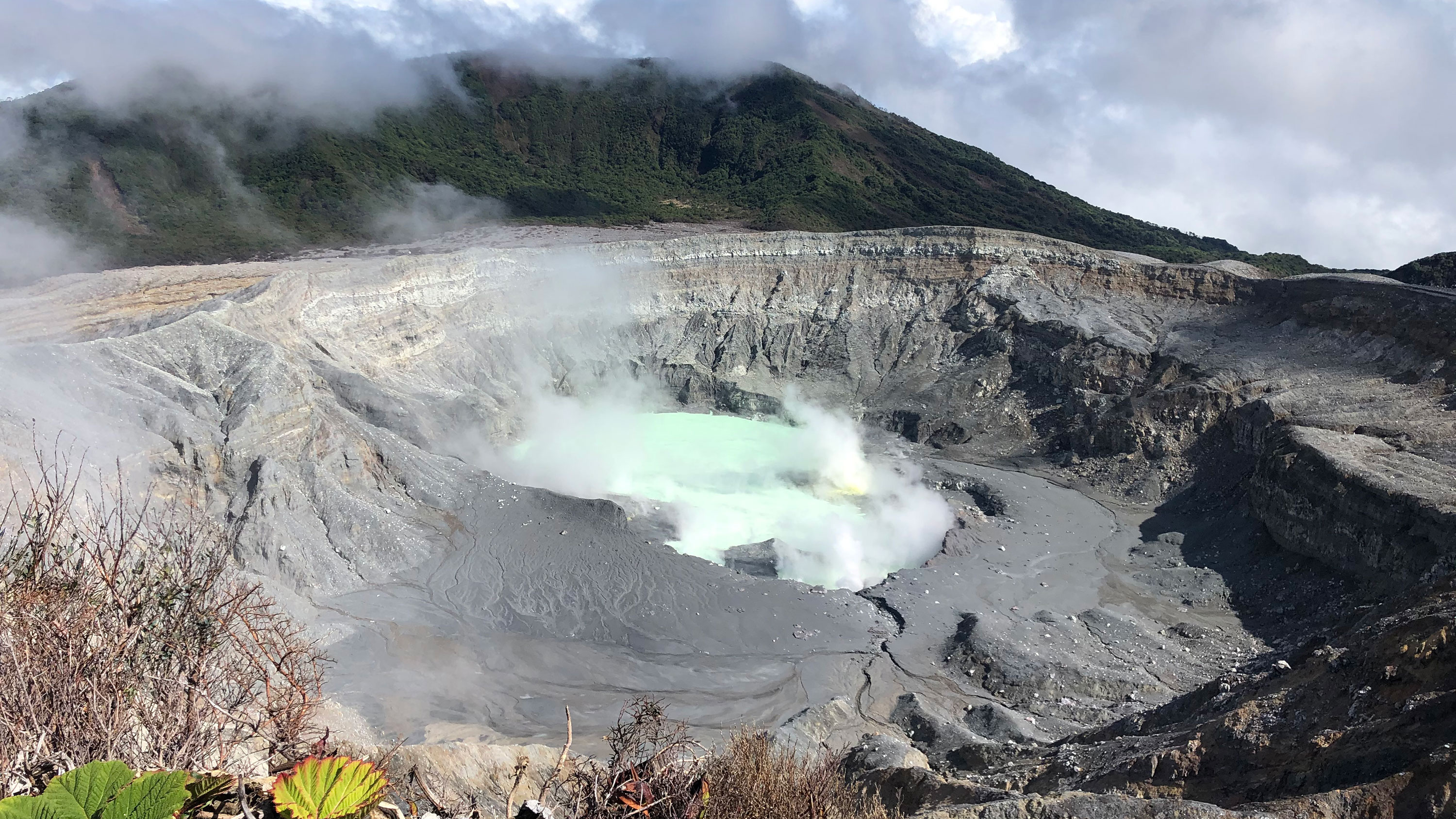 Poas National Park, Toxic volcanic lake, Earth, Mars, 3000x1690 HD Desktop