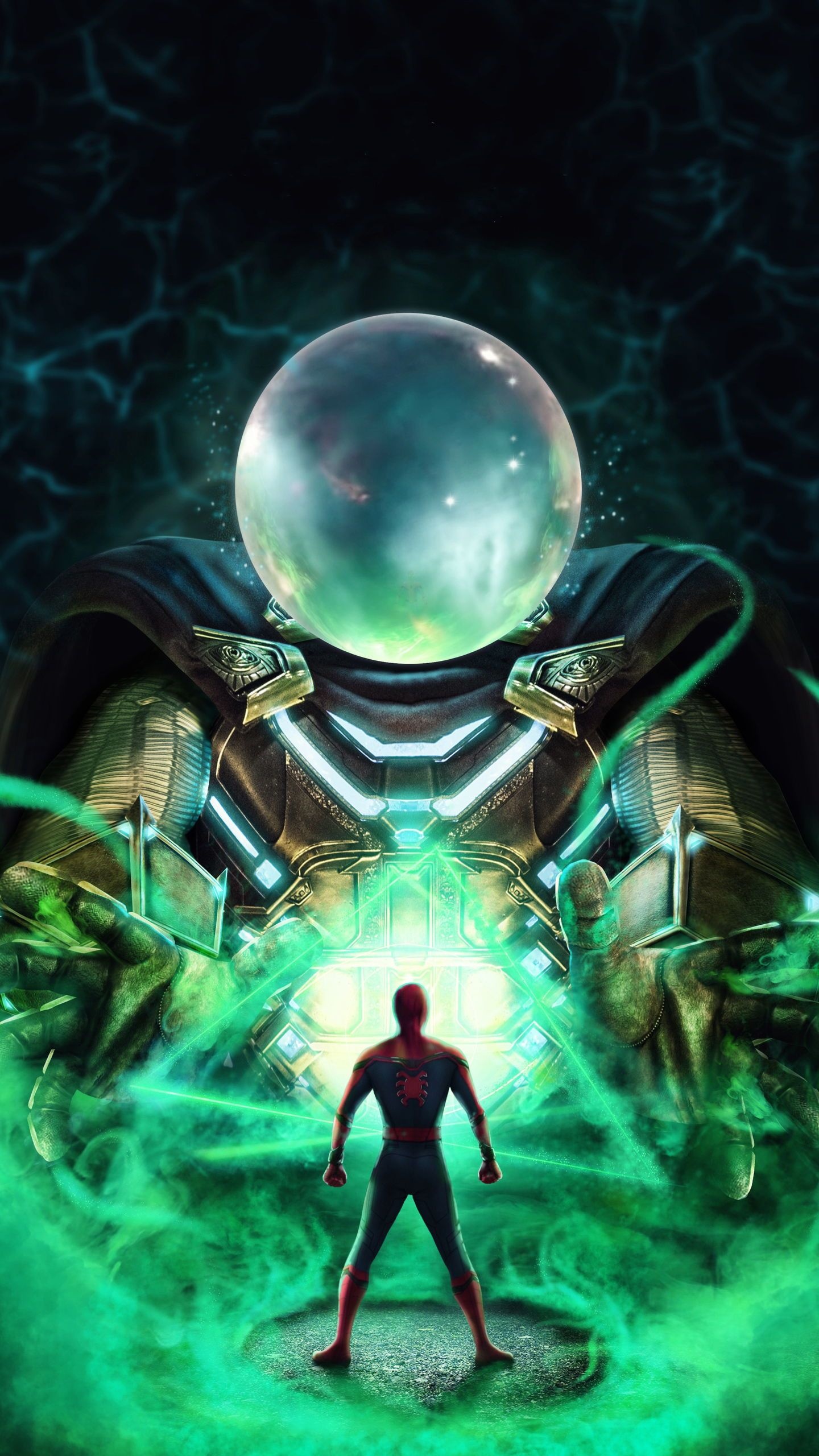 Watch Far From Home, Tom Holland's Spider-Man, Jake Gyllenhaal's Mysterio, Marvel Studios, 1440x2560 HD Phone