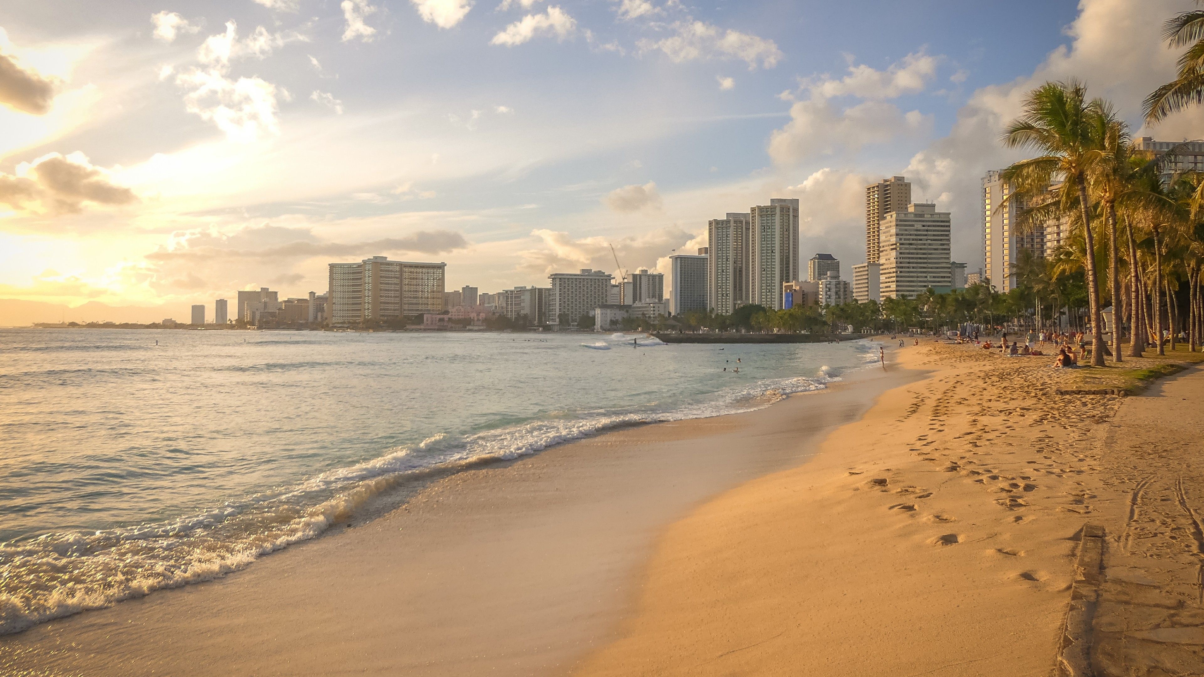 Waikiki Hawaii wallpapers, Beautiful beaches, Vibrant nightlife, Exotic culture, 3840x2160 4K Desktop