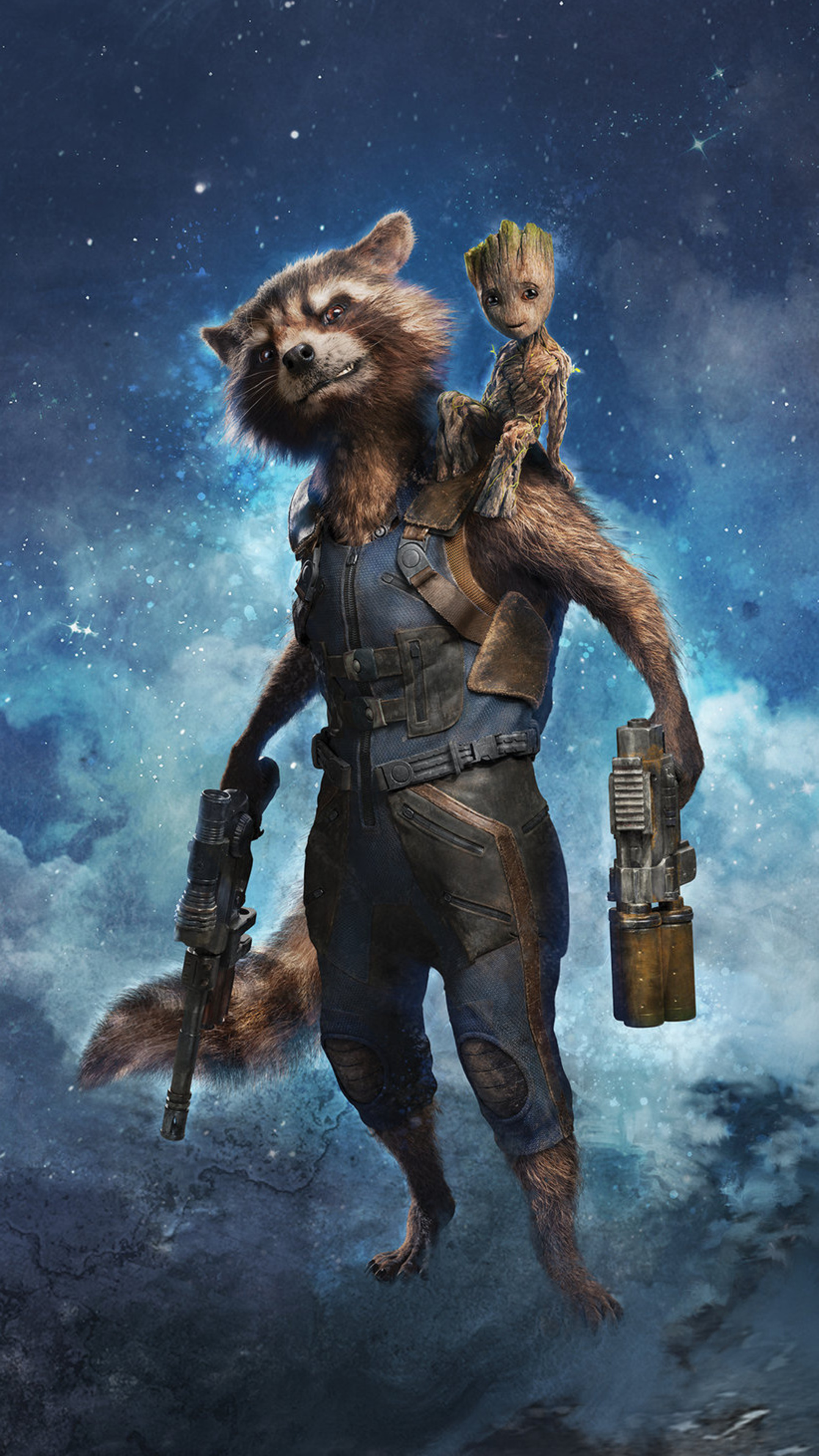 Baby Groot, Rocket Raccoon Wallpaper, 2160x3840 4K Phone