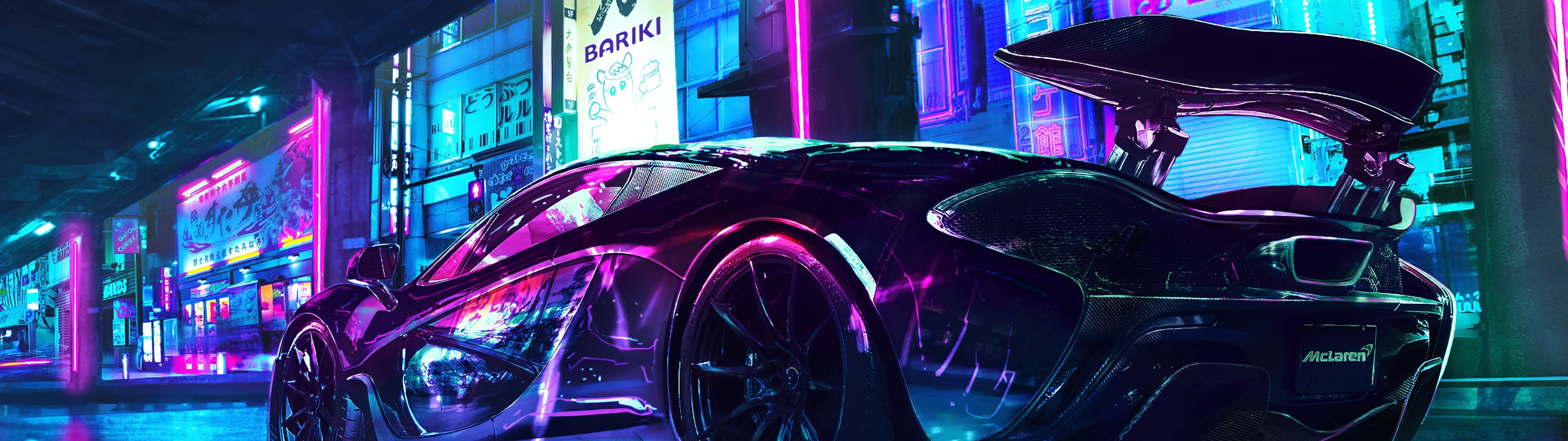 Cyberpunk, Cool Cars Wallpaper, 3840x1080 Dual Screen Desktop