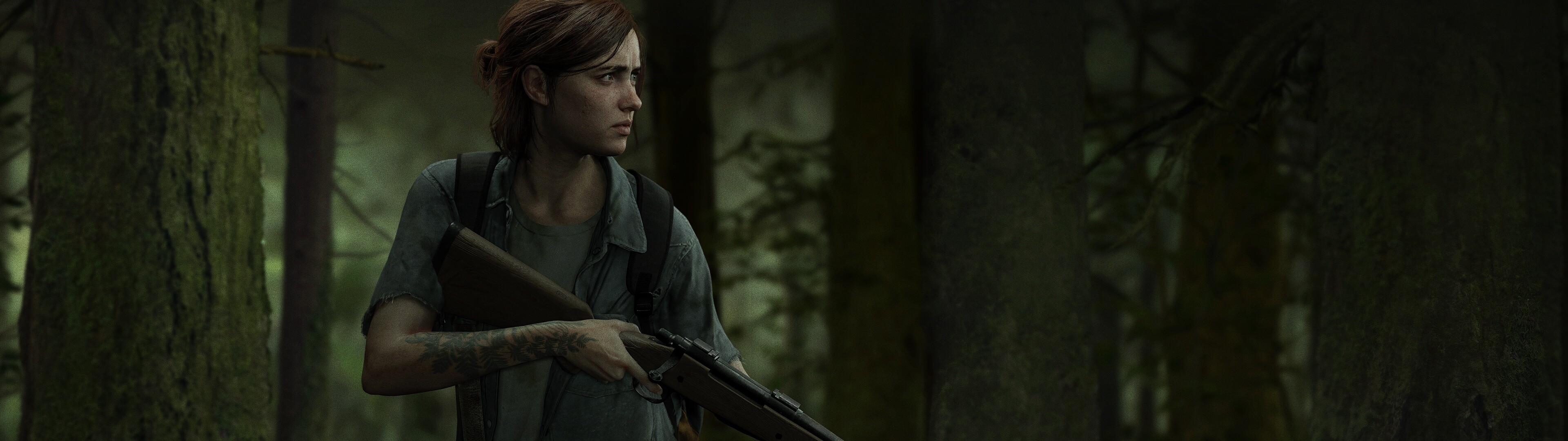 The Last of Us Part II, Wallpaper 4K, Ellie PlayStation 4, 3840x1080 Dual Screen Desktop