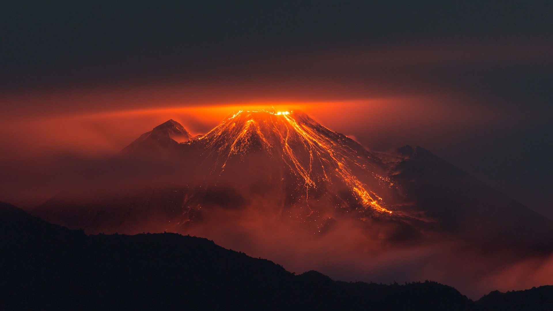 Ecuador mountains, Volcano lava, Reventador volcano, Alto Coca, 1920x1080 Full HD Desktop