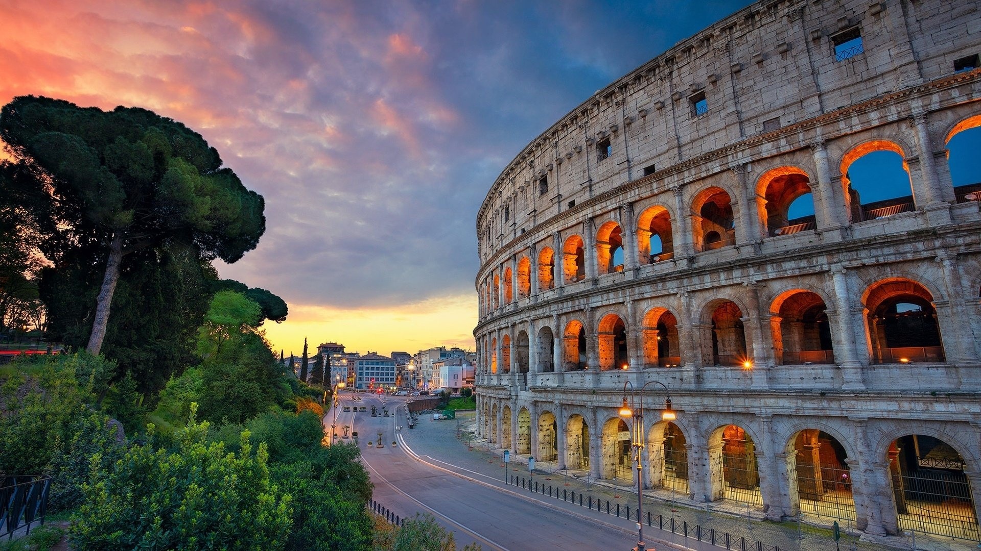 Rome, Italy, Iconic architecture, Piazza Navona, Roman Colosseum, 1920x1080 Full HD Desktop