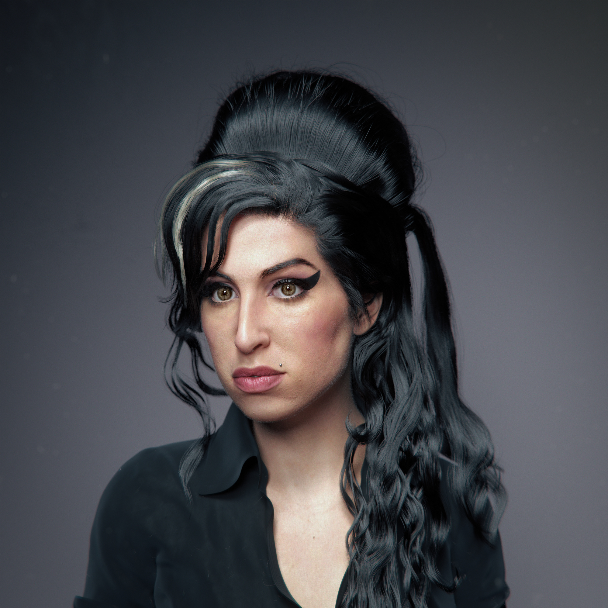 Amy Winehouse, Hadi Karimi art, Captivating portrayal, Iconic singer, 2000x2000 HD Phone