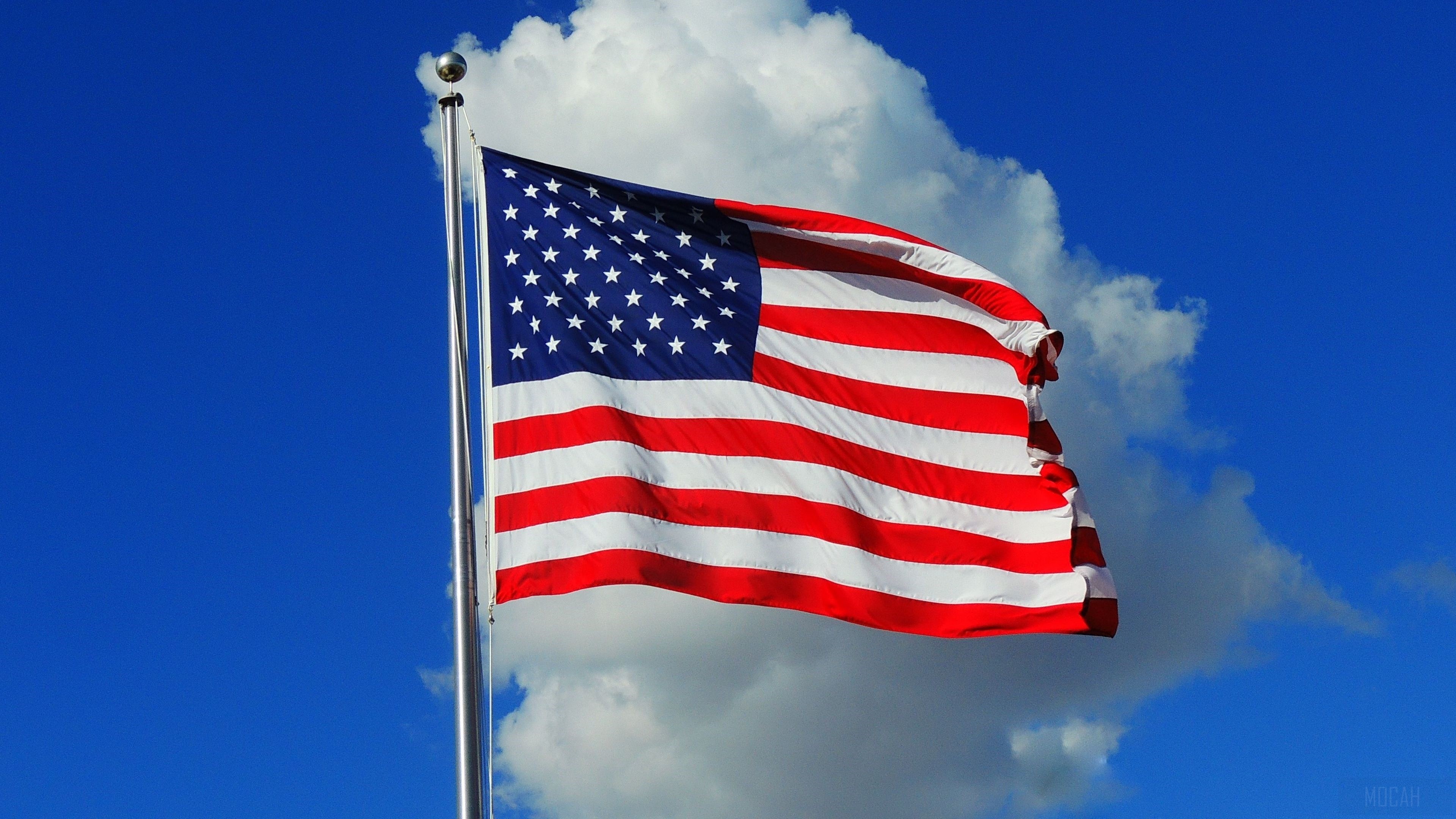 Blue Sky, American Flag Wallpaper, 3840x2160 4K Desktop