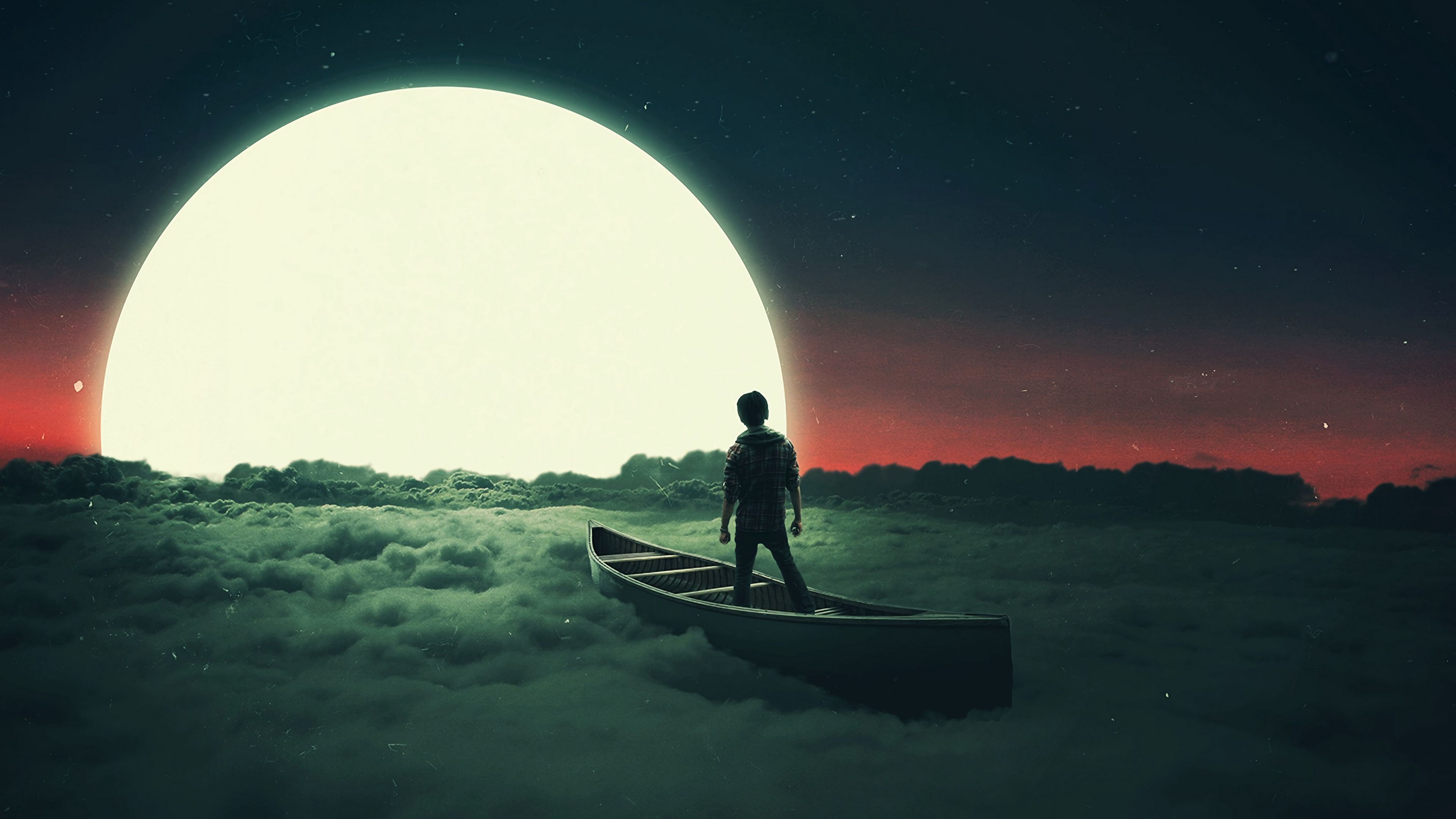 Surreal moon, Cool Backgrounds Wallpaper, 3840x2160 4K Desktop