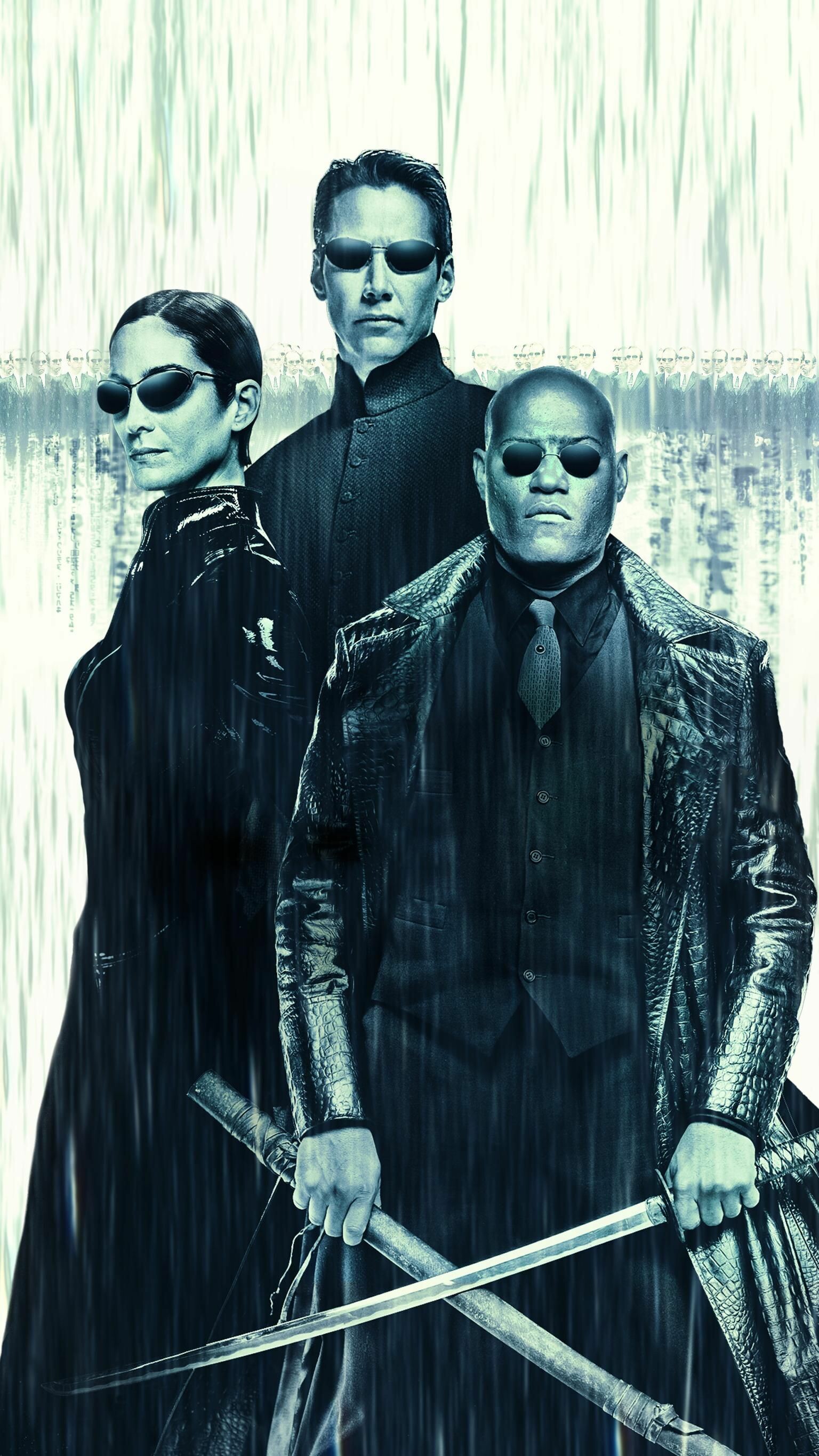 Trinity, Neo, Morpheus, Matrix Franchise Wallpaper, 1540x2740 HD Phone