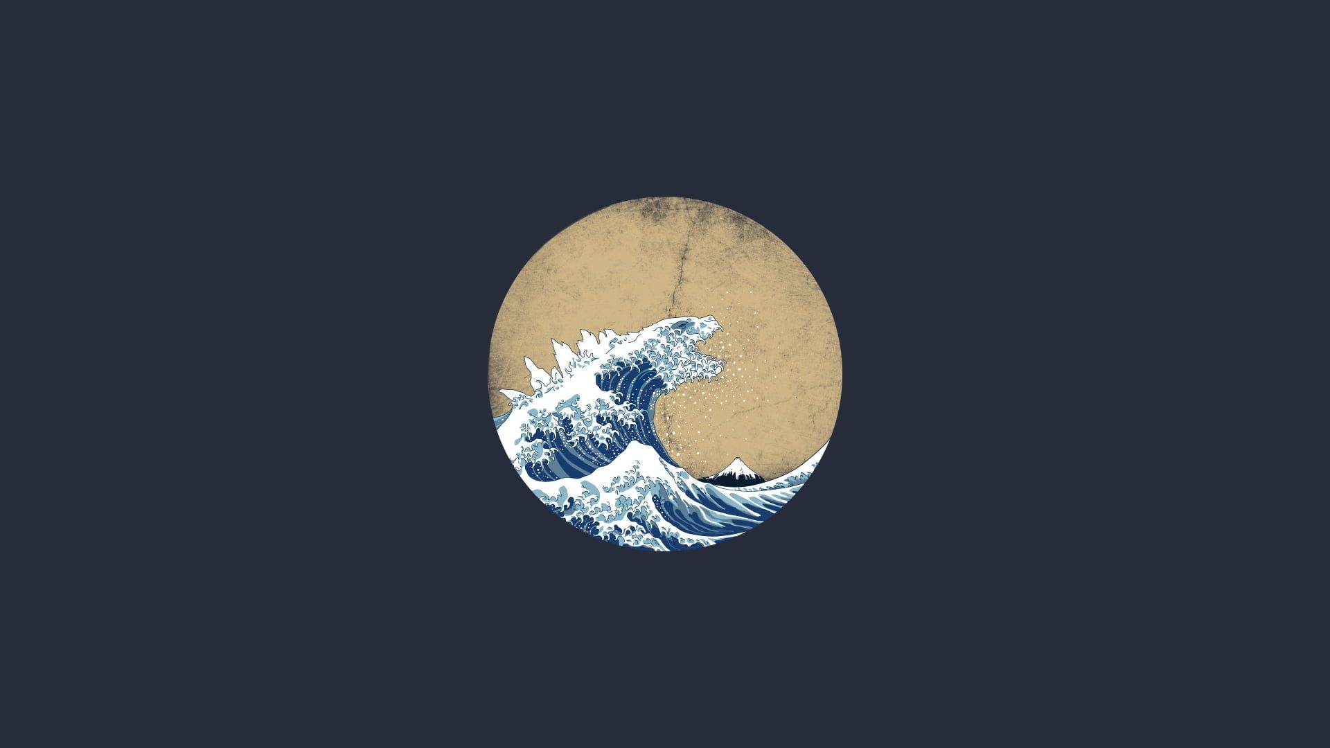 Godzilla, Great Wave off Kanagawa Wallpaper, 1920x1080 Full HD Desktop