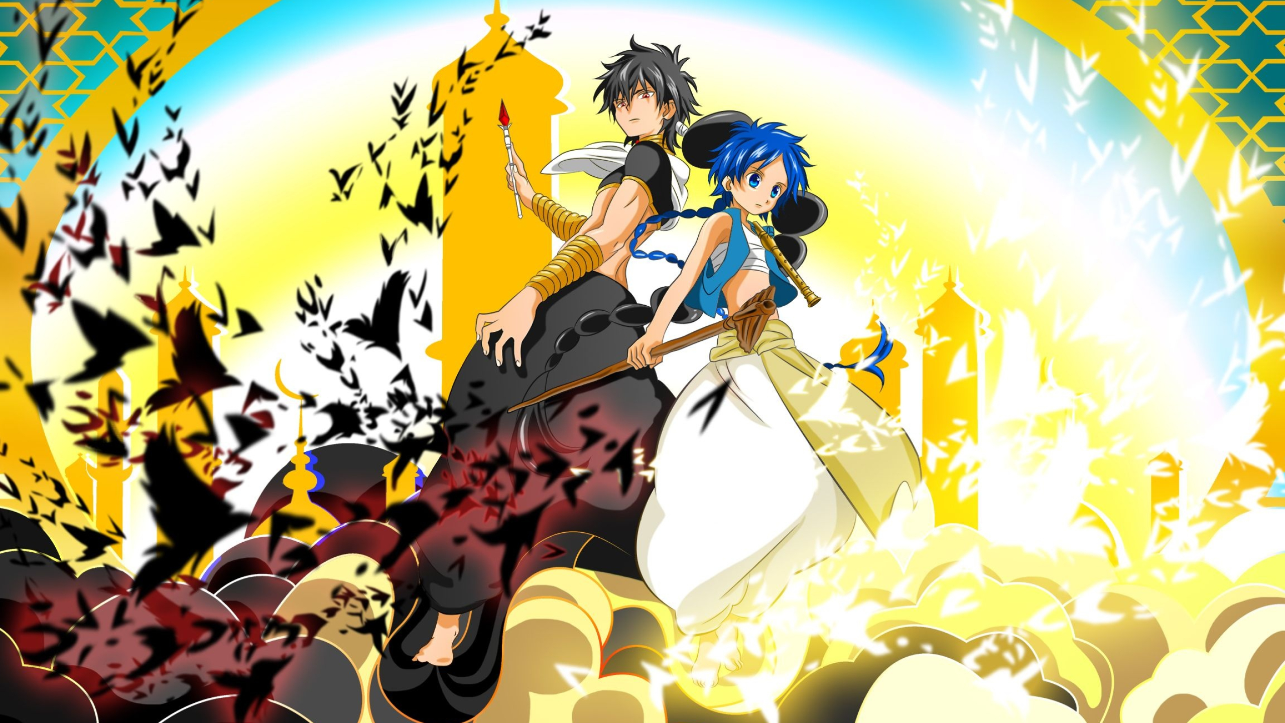 Magi: The Labyrinth, Magic, Anime, iPhone, 2560x1440 HD Desktop