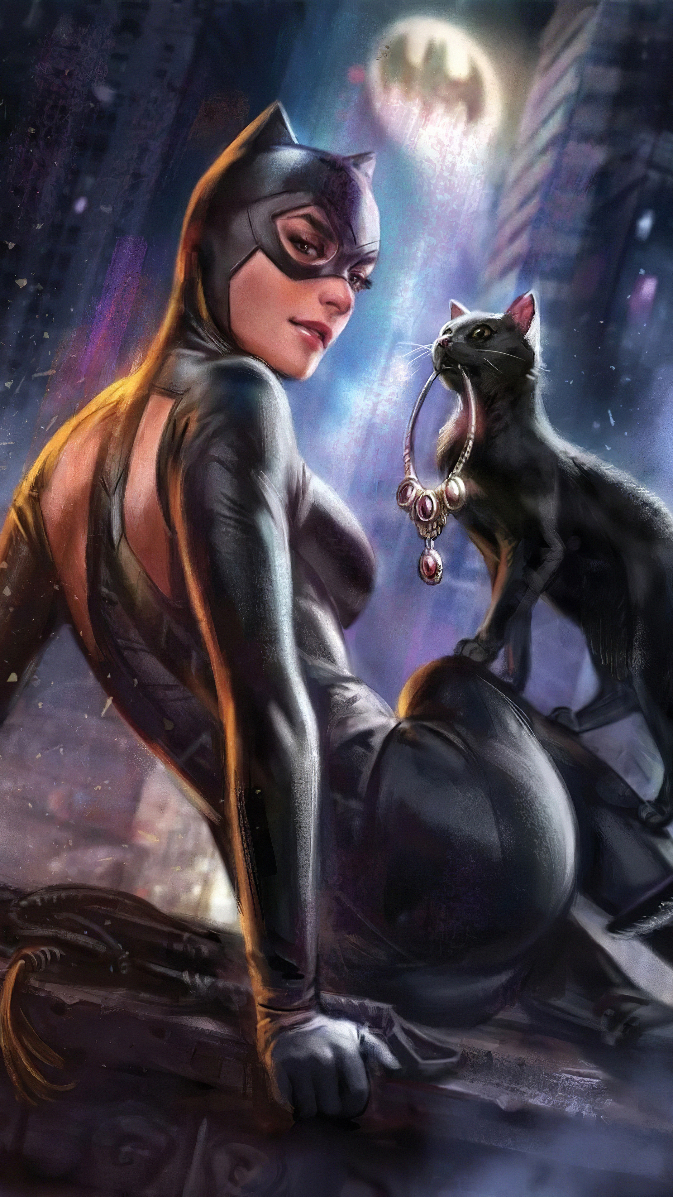 Catwoman, Cat, Sony Xperia, HD, 2160x3840 4K Phone