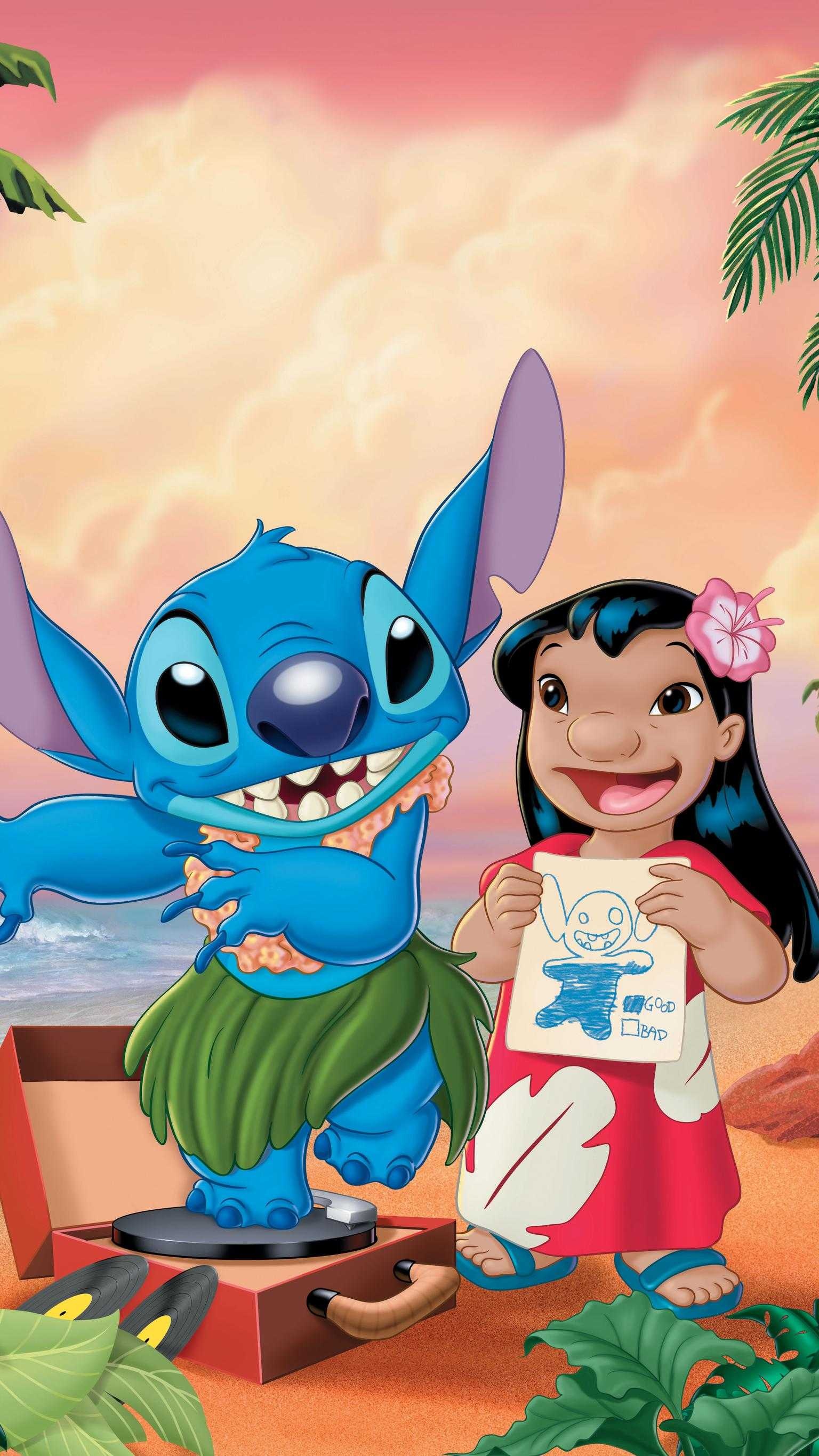 Stitch animation, 4K wallpaper, Cute alien companion, Lilo and Stitch, 1540x2740 HD Phone